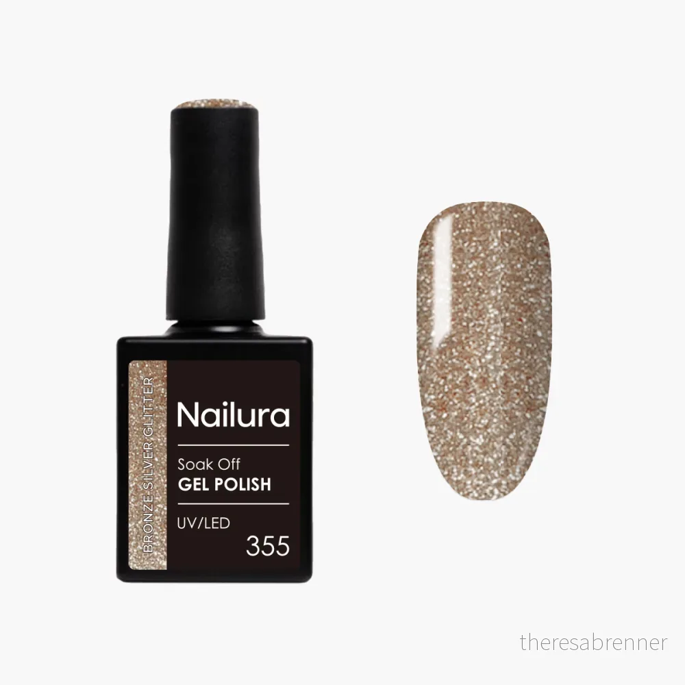Nailura - Gel Polish 355 - Bronze Silver Glitter - 10 ml - Bronze Silver Glitter v:4214517