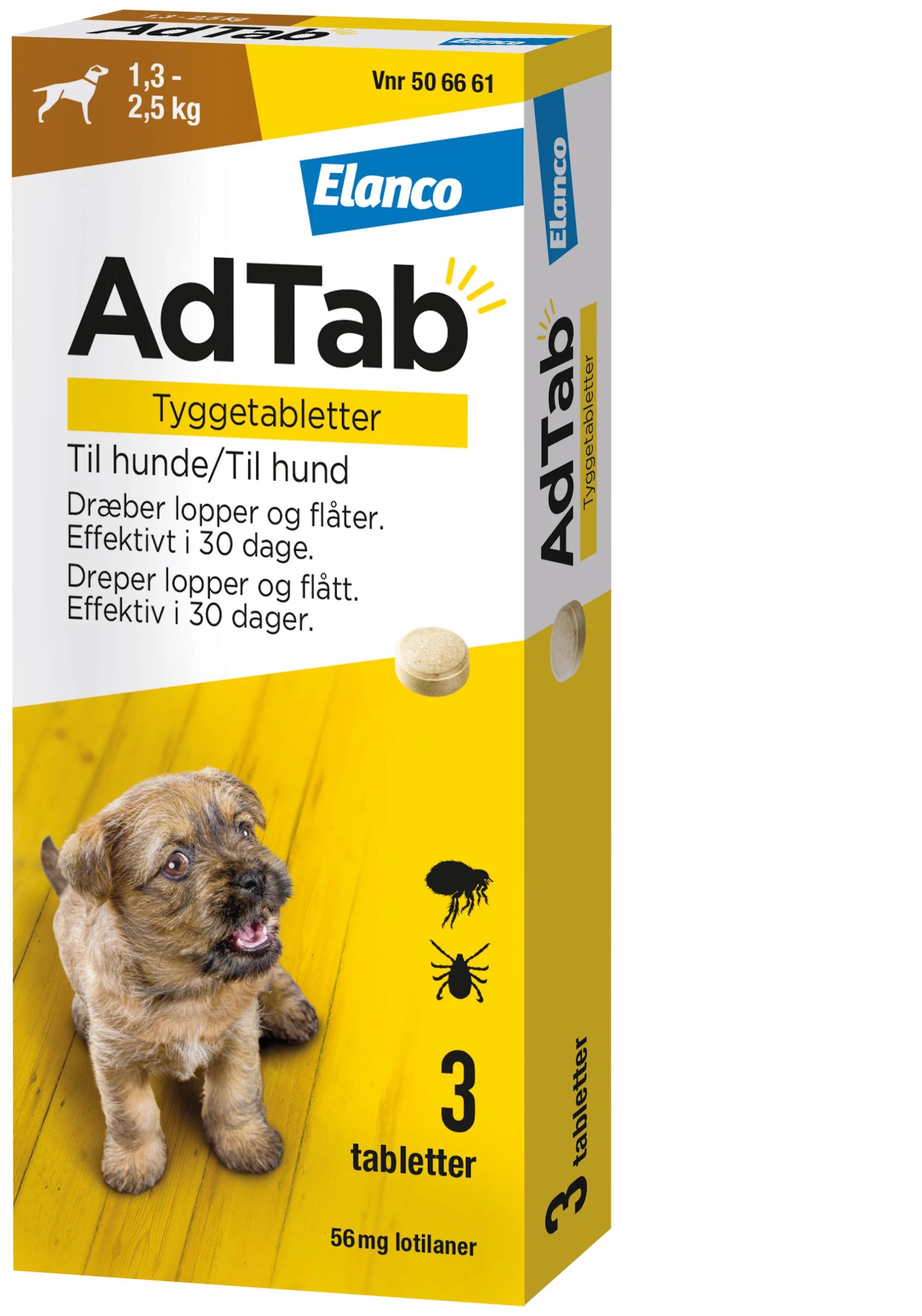 AdTab - Chew tablets for dogs 1.3-2.5 kg 56 mg v:1449037
