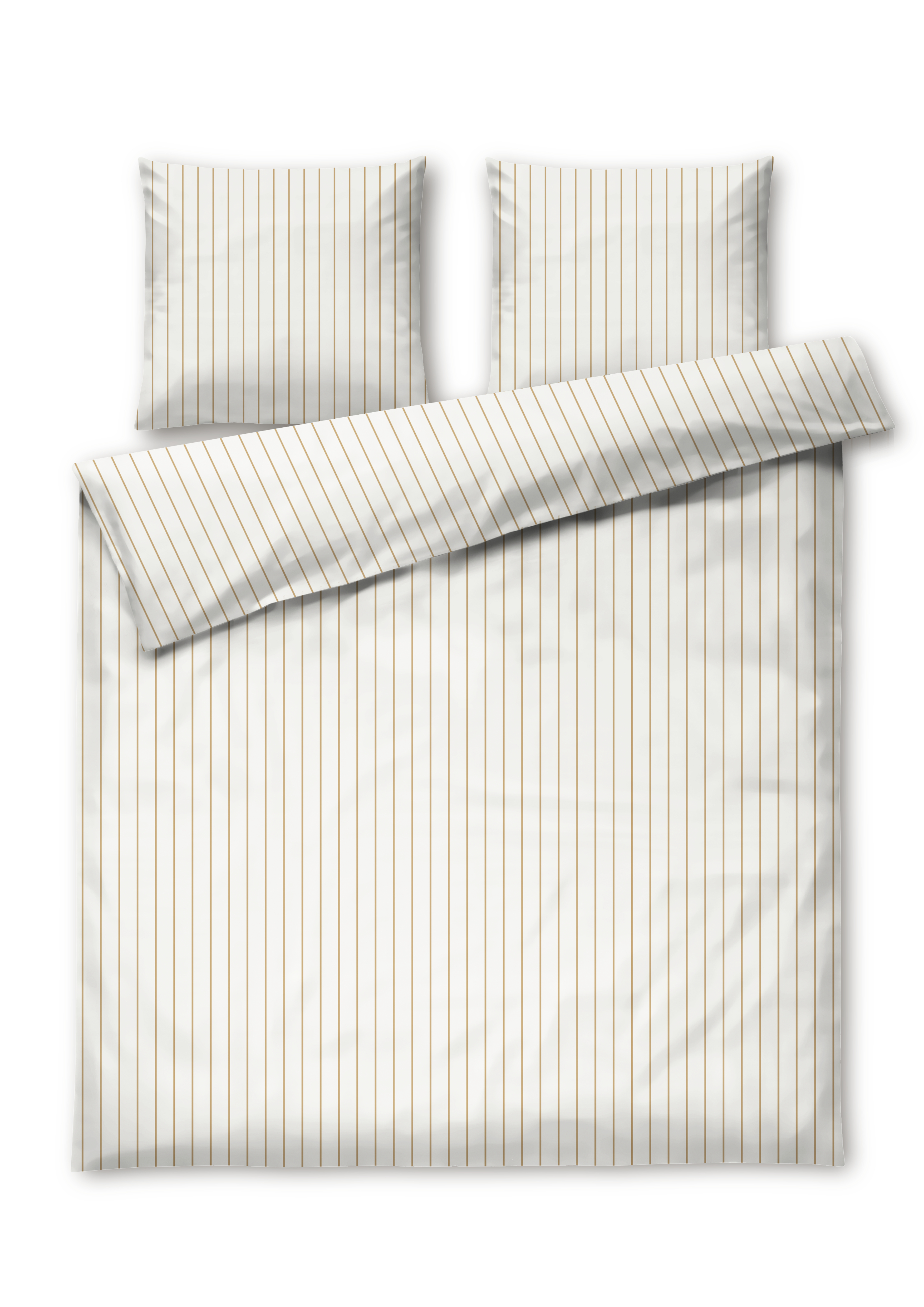 Juna - Soft Sengetøy - Off-White/Caramel - 200x220 cm - Gratis frakt v:4993593