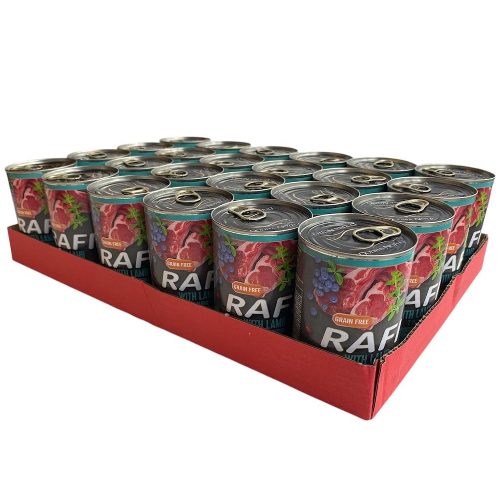 Rafi - 24x Dogfood For Puppy Lamb, Blueberry & Cranberry 400g - Bundle (61050) - Gratis frakt v:3930841