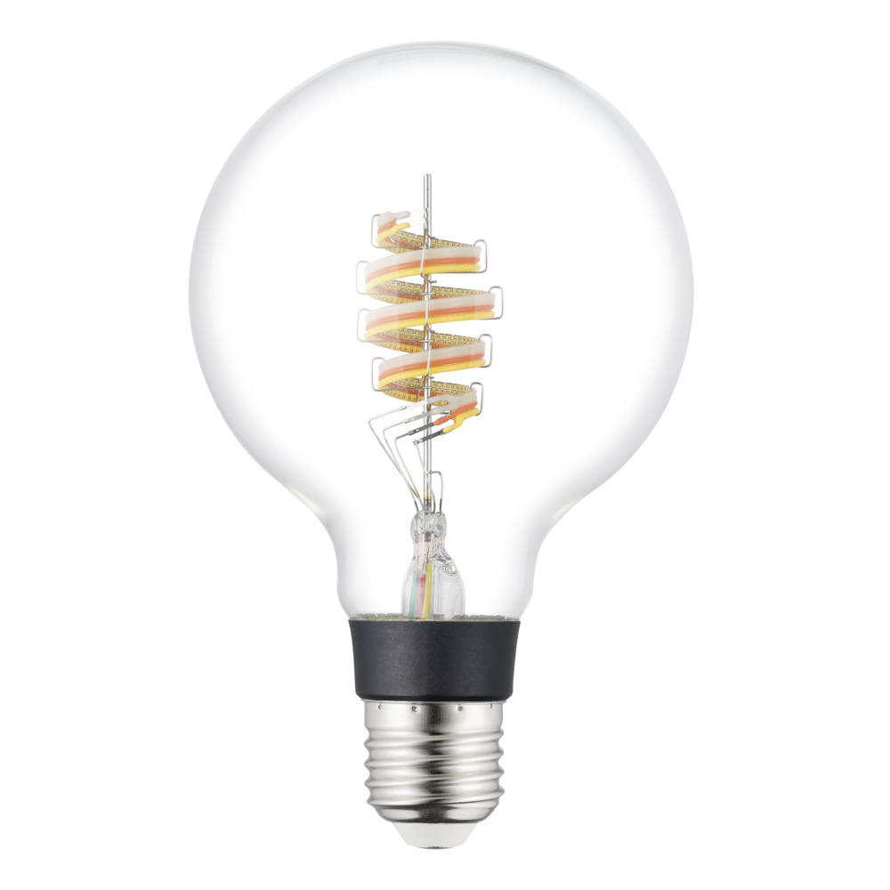 EGLO CONNECT-Z E27 LED G95 – Klar Spiral Smart Globepære med RGB, Zigbee, Matter & Thread v:1178768 EGLO CONNECT-Z E27 LED G95 – Klar Spiral Smart Globepære med RGB, Zigbee, Matter & Thread v:1178768
