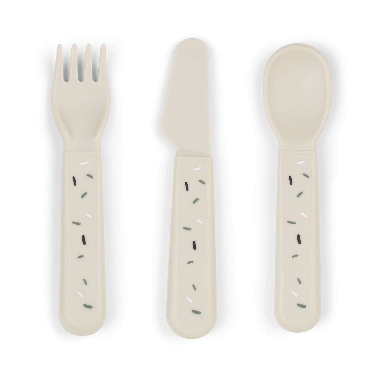 Done by Deer – Foodie cutlery set – Confetti Sand – 12 x 2 x 1 cm v:4852547