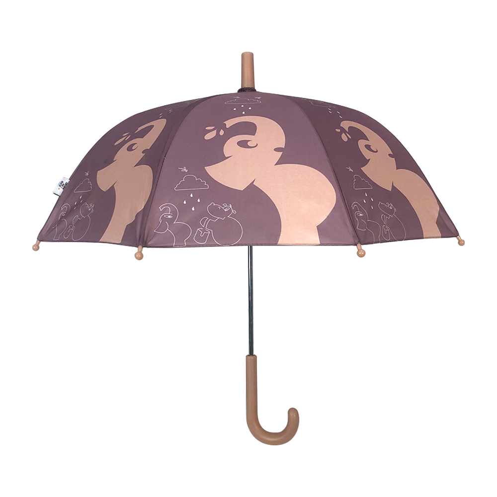 Follow the Duck - Umbrella with Elephant Print - Blush Rose - 64 cm v:6744034