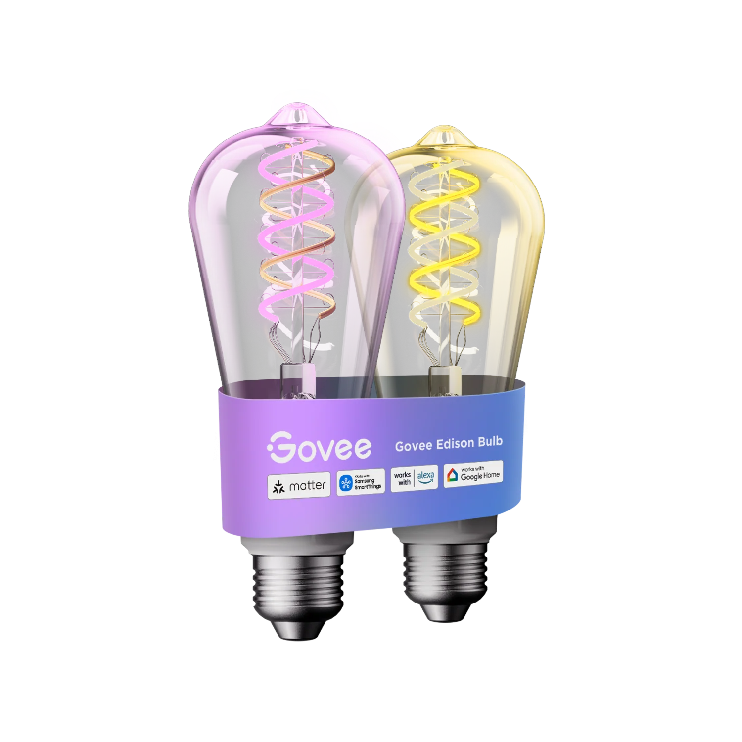 Govee Smart Edison Lyspære E27 ST64 – RGBWW 500lm, Dempbar Vintage Smart Lyspære, 2-pak v:1477835 Govee Smart Edison Lyspære E27 ST64 – RGBWW 500lm, Dempbar Vintage Smart Lyspære, 2-pak v:1477835