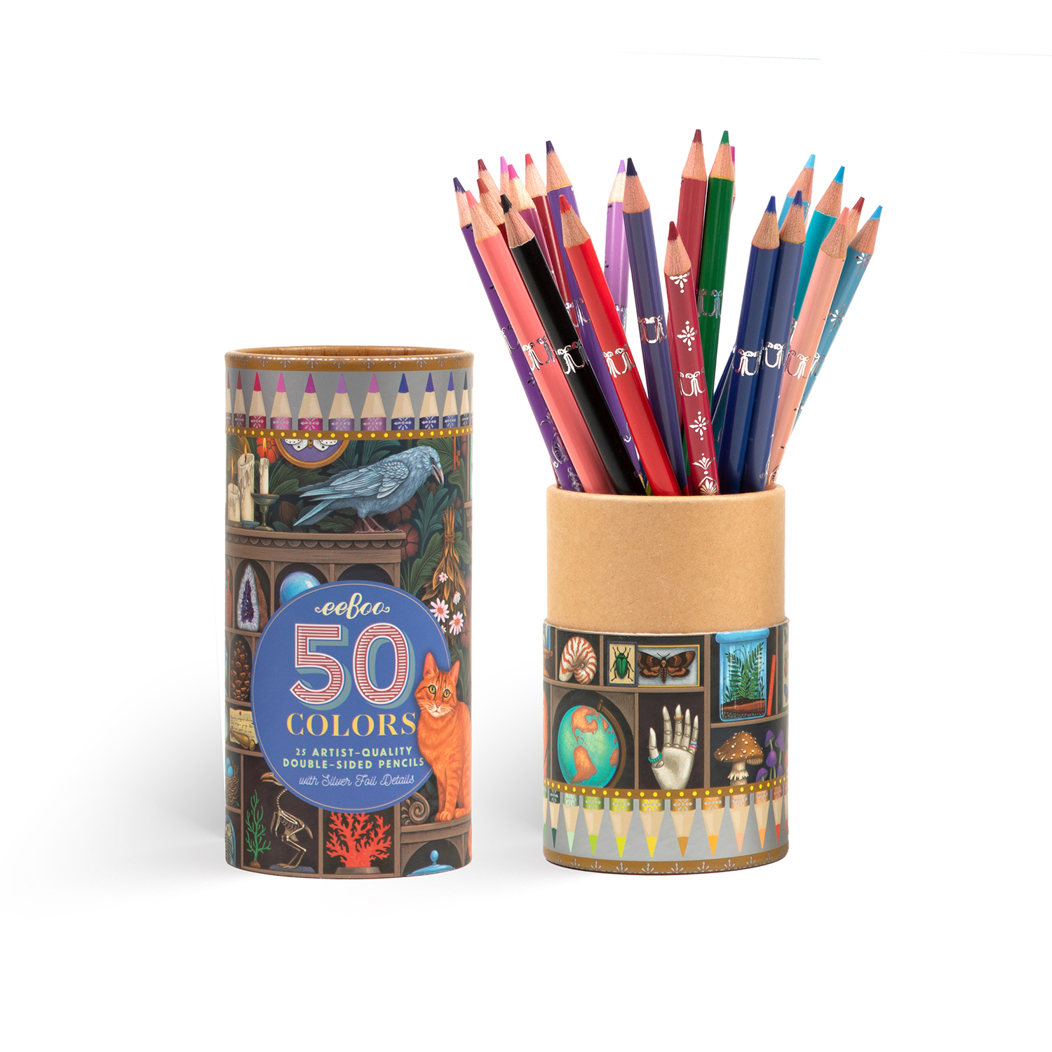 Eeboo – 25 Colour Pencils – Double Sided – Alchemist's Cabinet (EPTB273) v:8103724 Eeboo – 25 Colour Pencils – Double Sided – Alchemist's Cabinet (EPTB273) v:8103724
