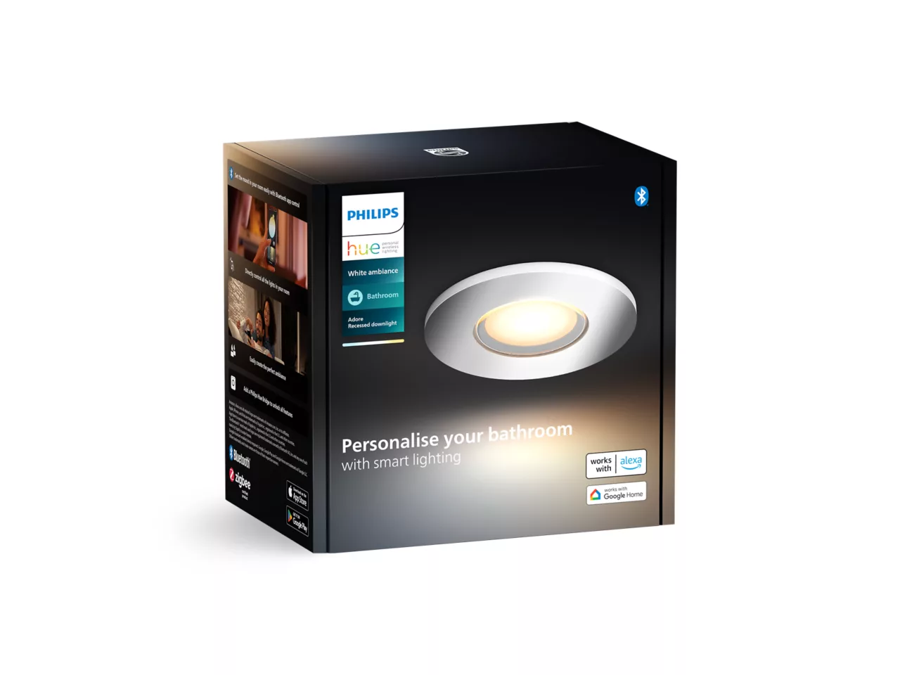 Philips Hue Adore Bathroom Recessed Downlight – Smart Lighting - Gratis frakt v:6338202