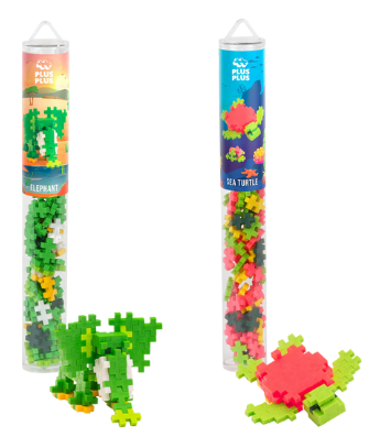 Plus Plus - Elephant & Sea Turtle / 2x 100 pcs Tube - Bundle v:5805273