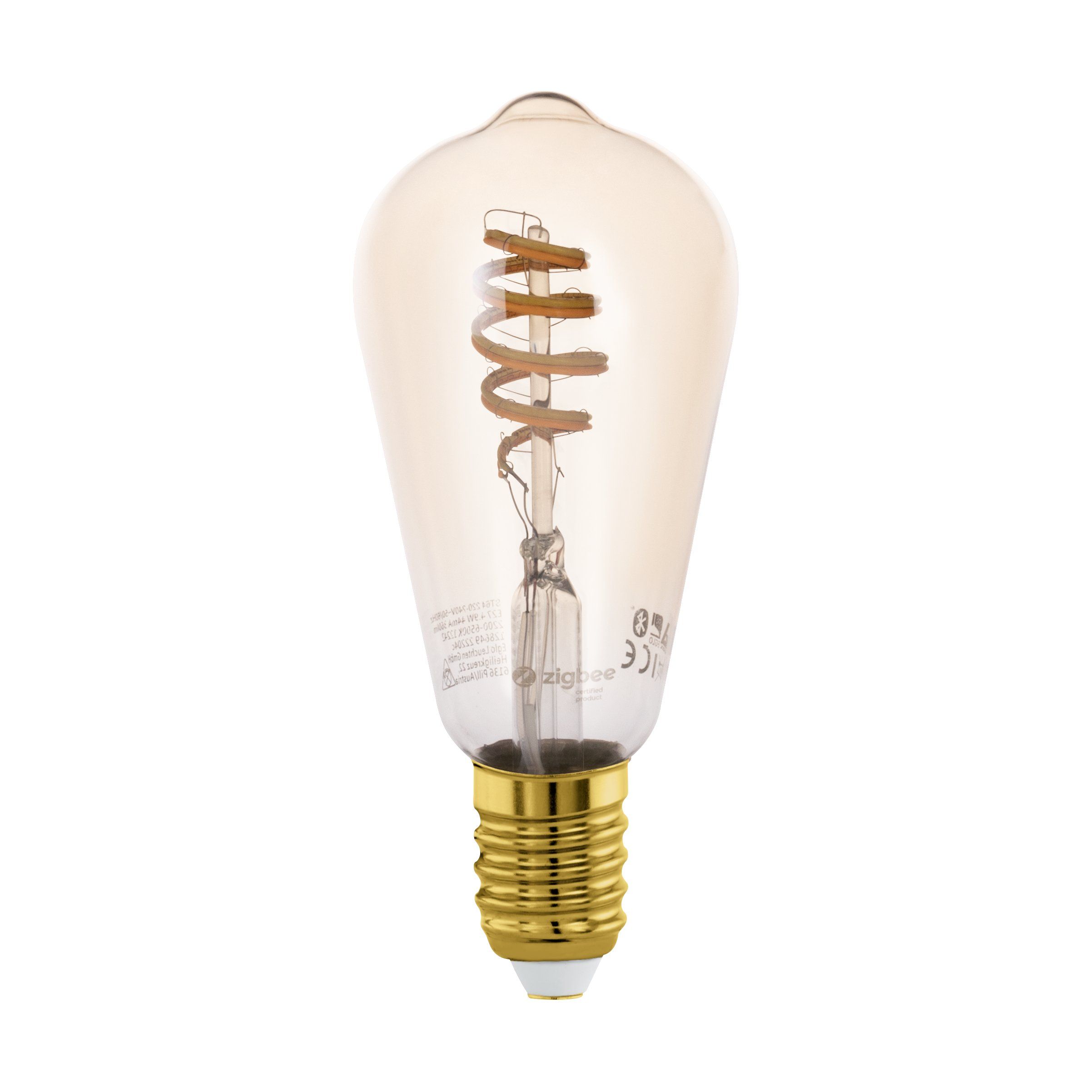 EGLO E27 ST64 Spiral Amber - Smart Lyspære med Zigbee & Bluetooth v:2128249