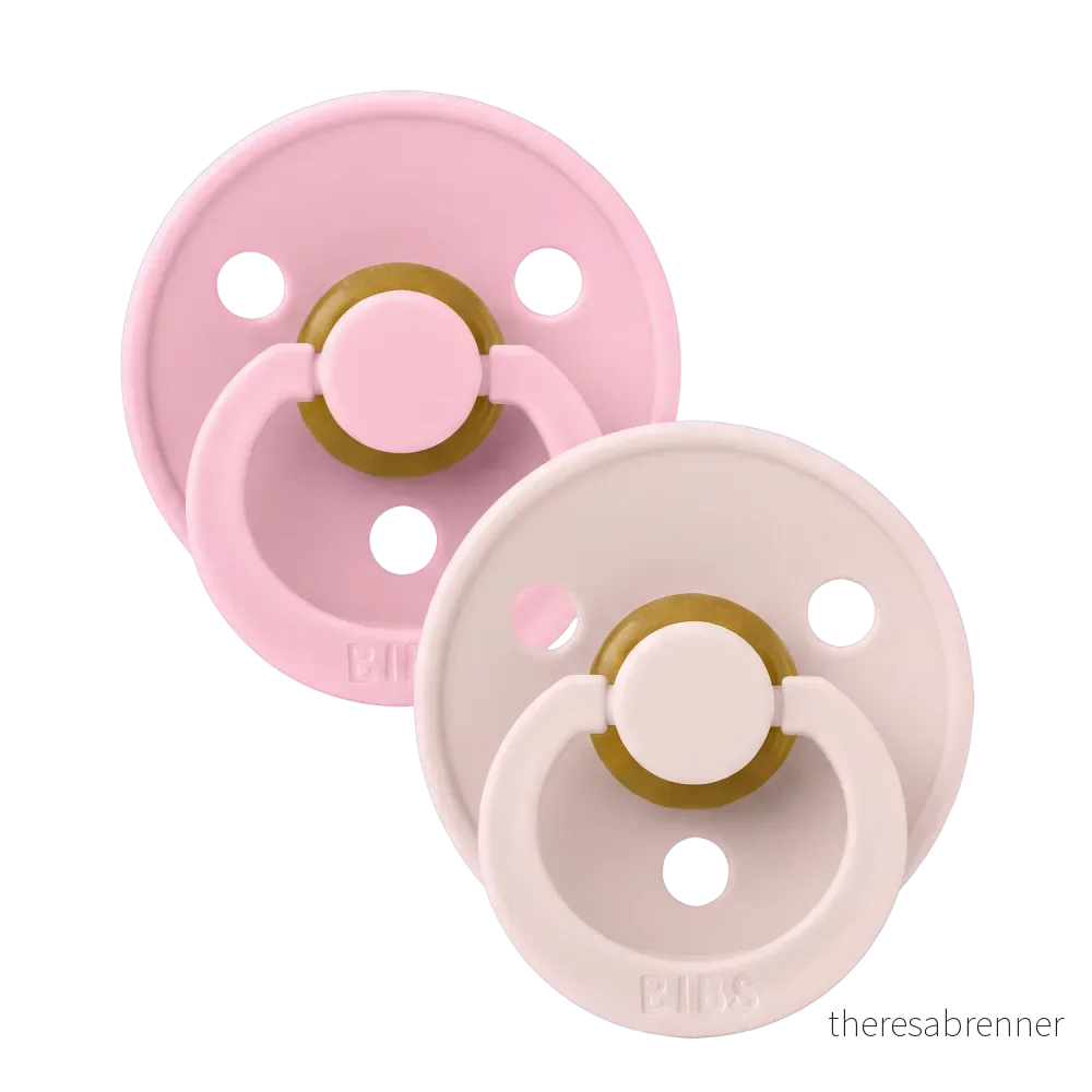 BIBS - Pacifier Colour 2 PACK Latex - Petal/Baby Pink - Size 1 v:2495529