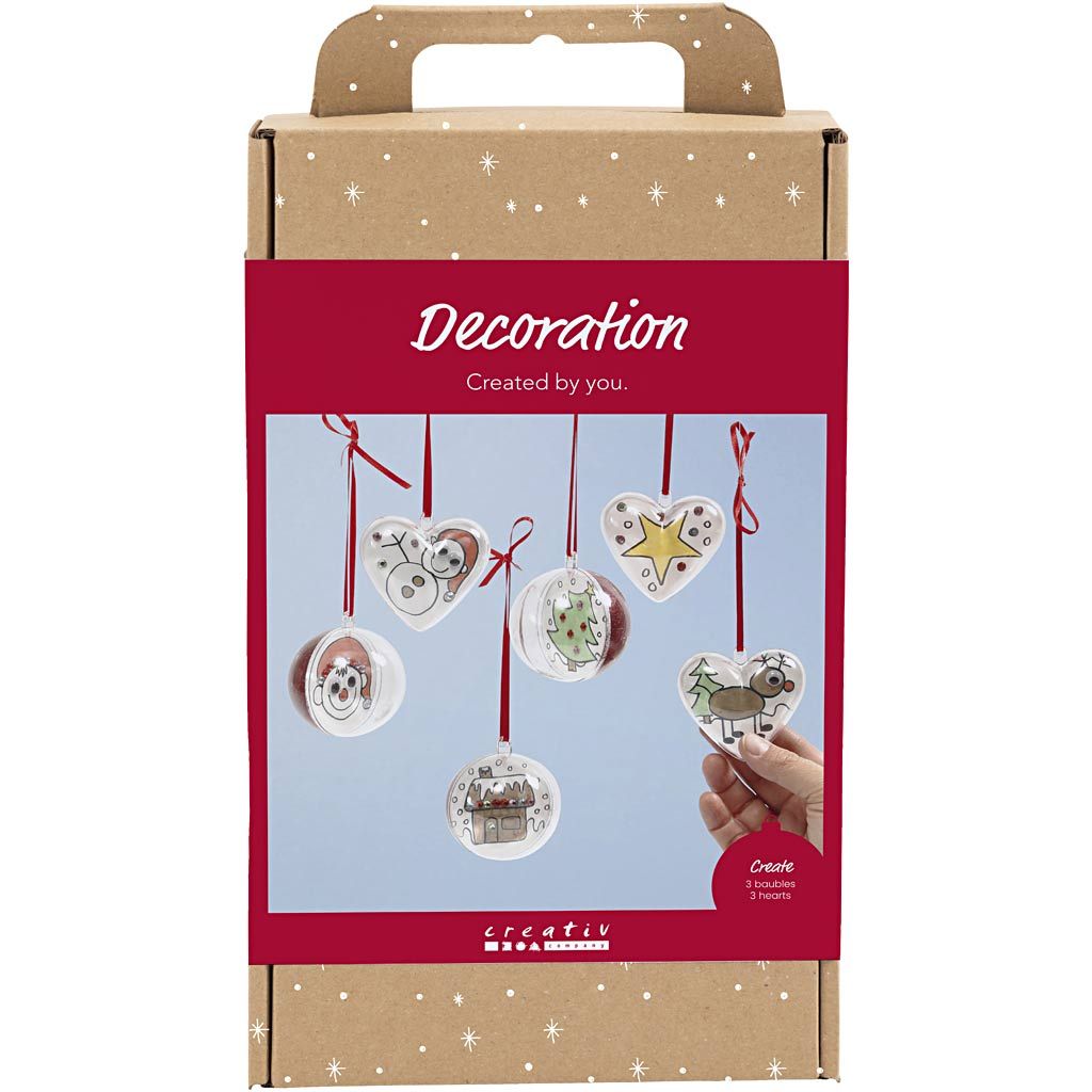 DIY Kit – 1 Set of Christmas Baubles and Hearts v:7523288
