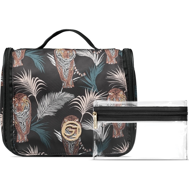 Gillian Jones - Spa Hang Up Organizer - Palm Print - Black v:4553310