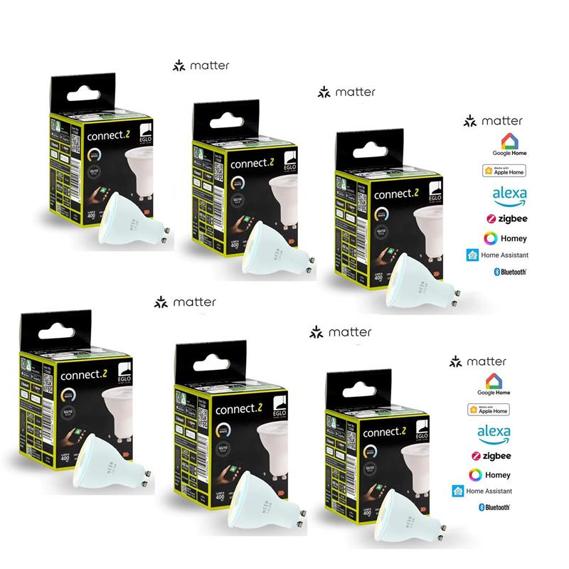EGLO CONNECT-Z GU10 smart bulbs – tunable white – 6-pack - Bundle - Gratis frakt v:5180327