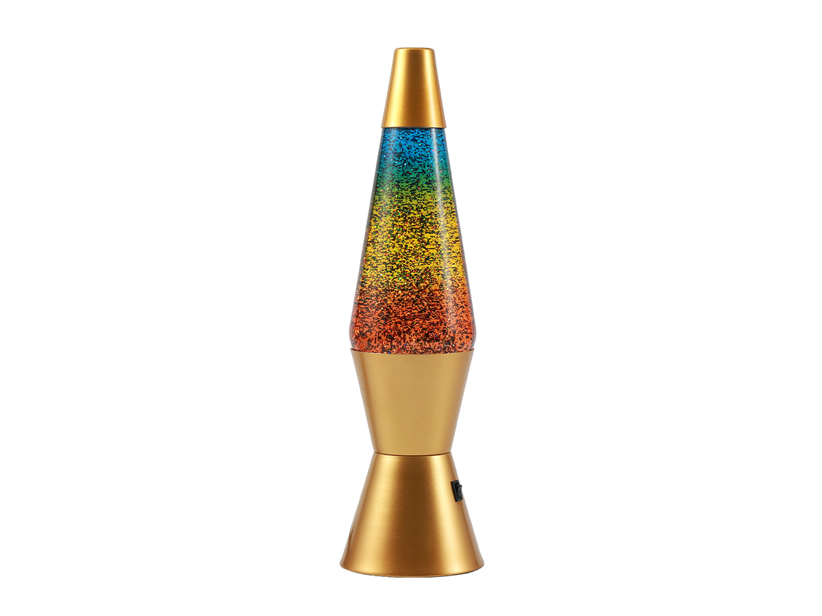 iTotal - Spaceship LED Glitter Lamp with gold base and rainbow glitter - Rainbow (XL3338) v:9622125