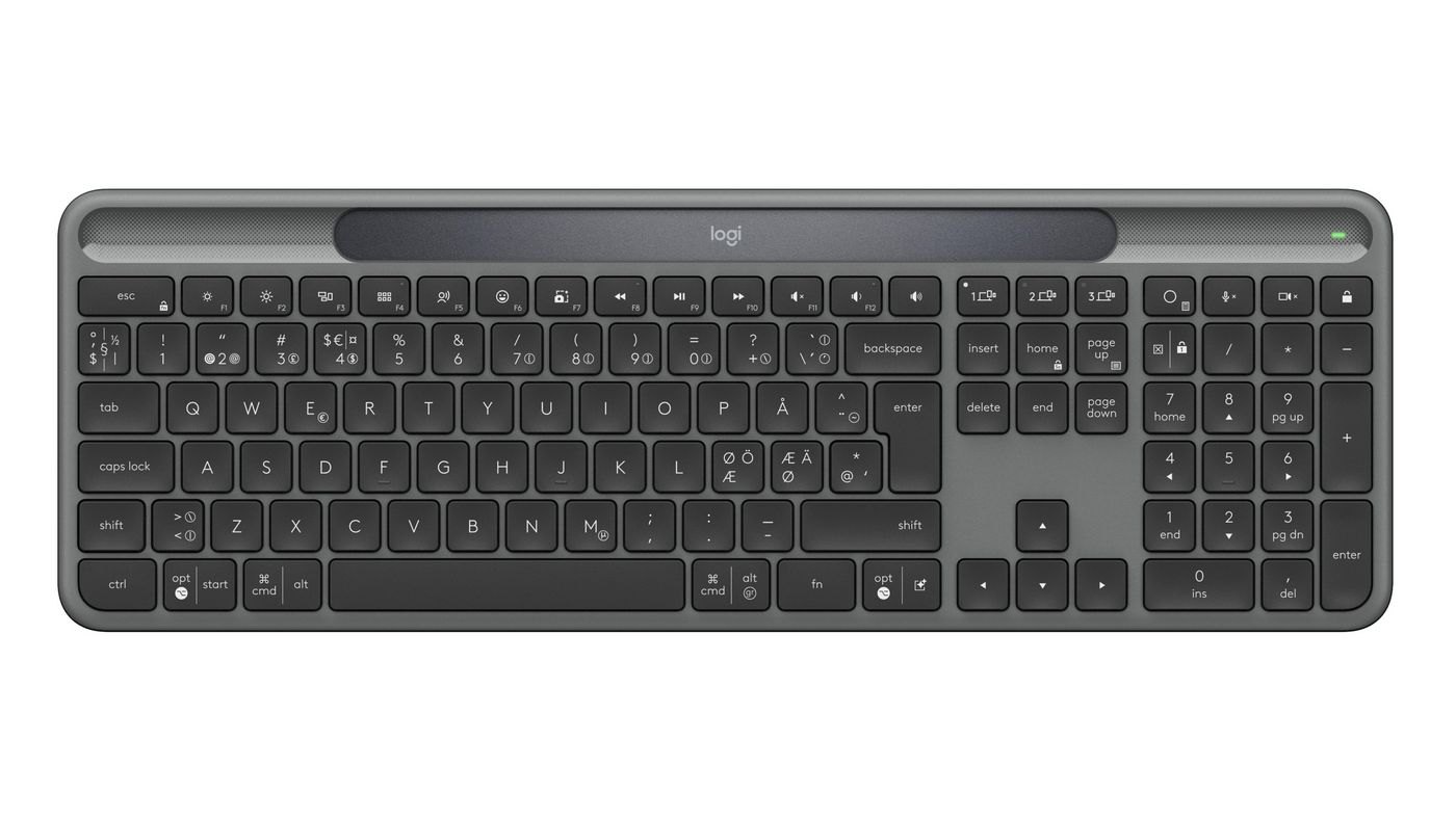 Logitech – K980 Signature Slim Solar+ tastatur – Grafitt (Nordisk layout) - Gratis frakt v:5492781