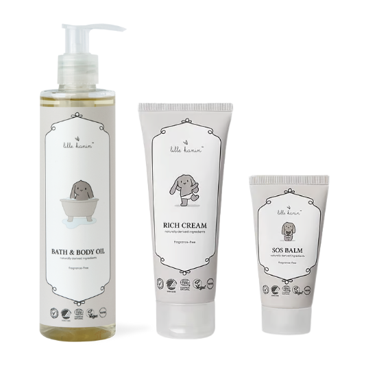 Lille Kanin - Bath And Baby Oil 100 ml + Lille Kanin - Rich Creme 50 ml + Lille Kanin - SOS Balm 30 ml v:7615906
