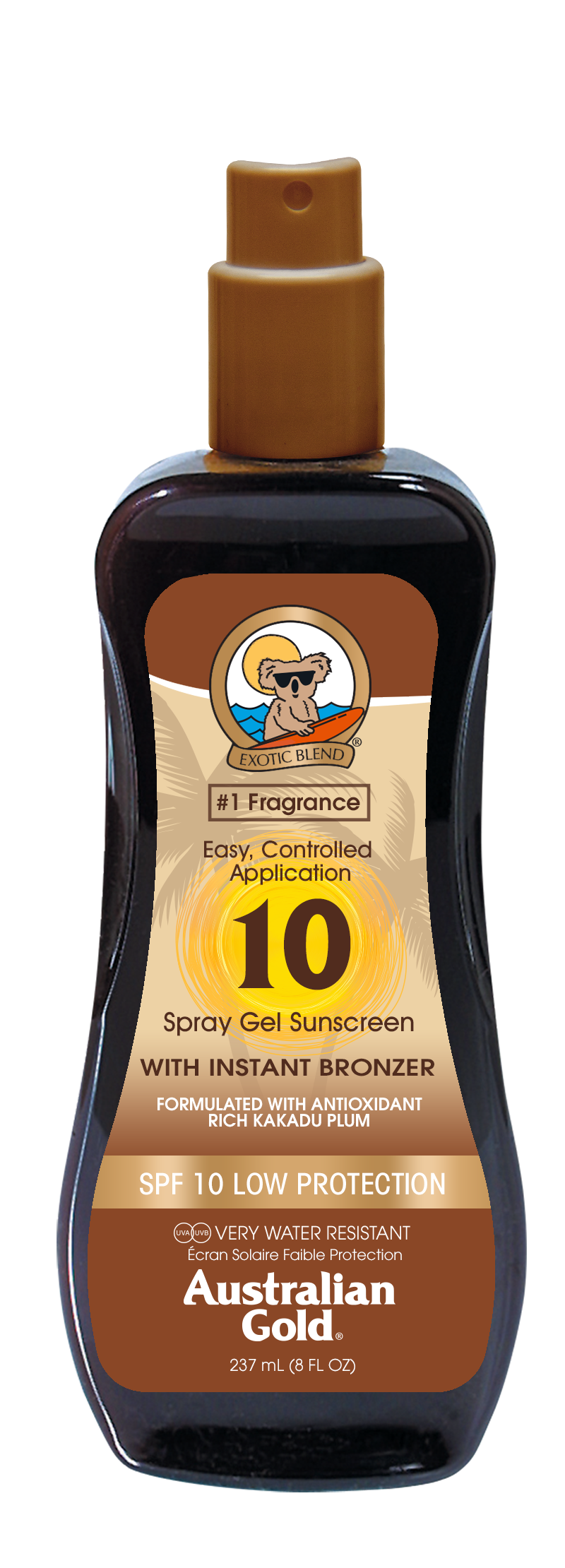 Australian Gold - Sunscreen Spray Gel w. Instant Bronzer 237 ml - SPF 10 v:5207242