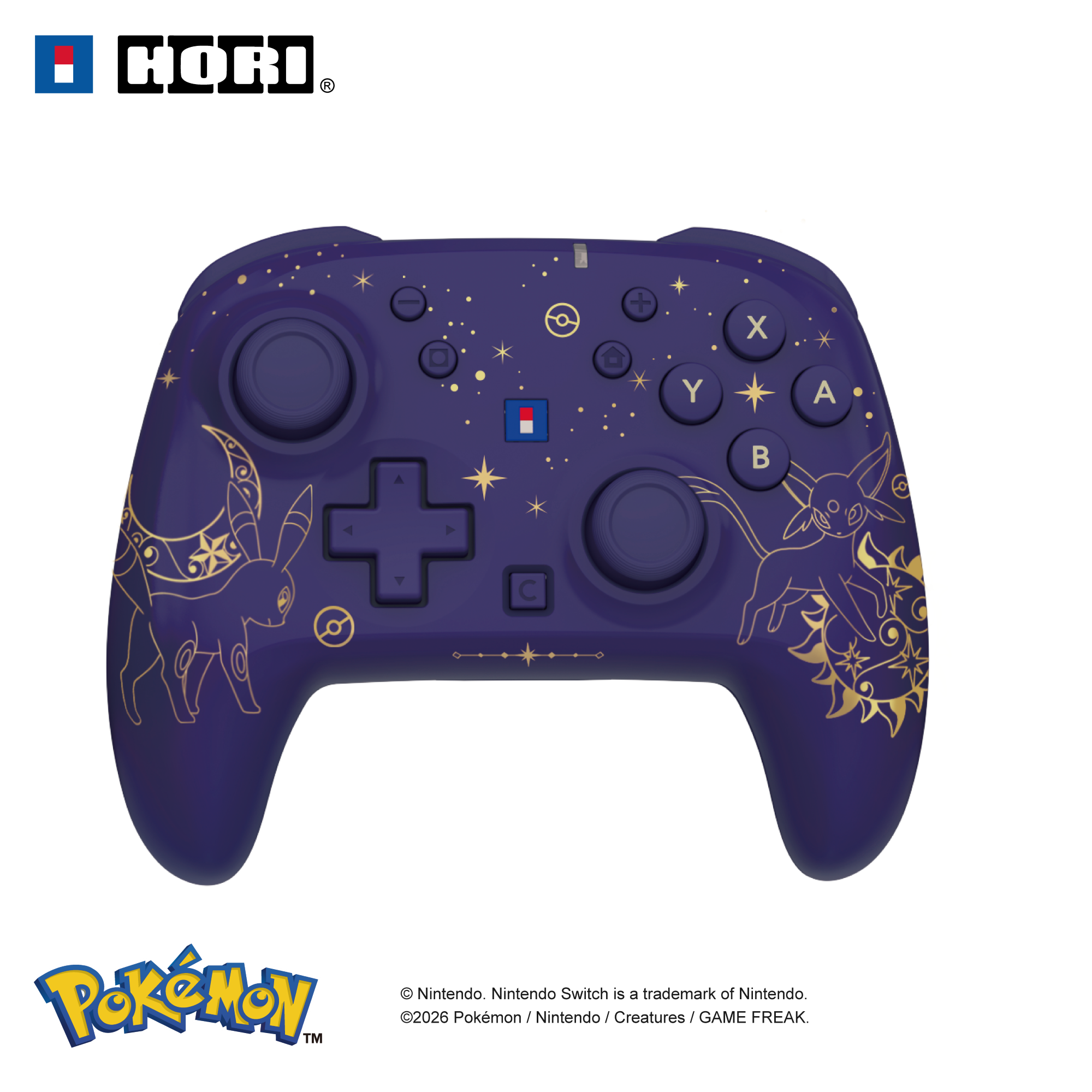 HORI - Wireless HORIPAD Turbo (Espeon & Umbreon) for Nintendo Switch 2 - Purple - Nintendo Switch 2 - Espeon & Umbreon - Engelsk - Standard - Gratis frakt v:3615164