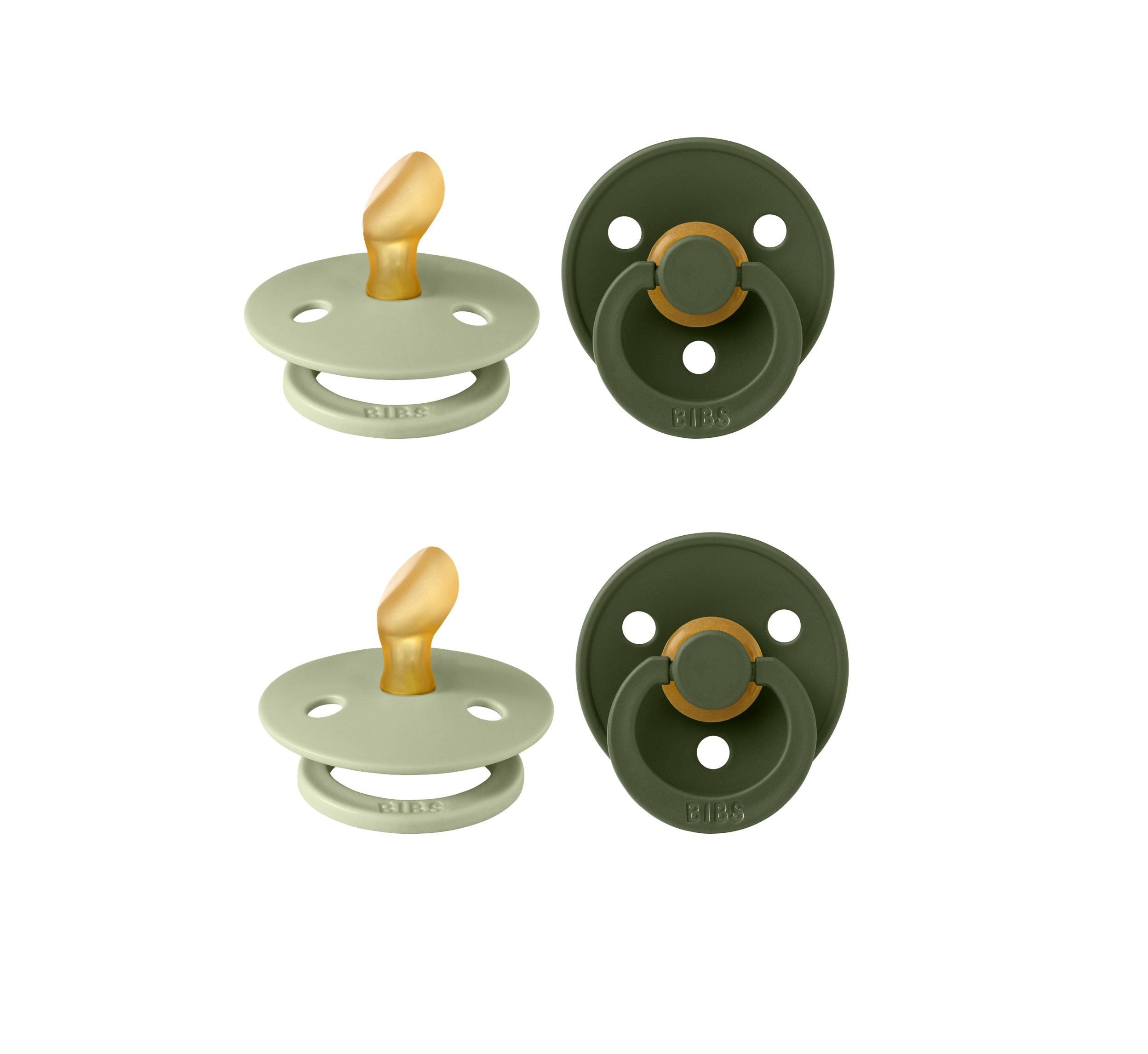 BIBS - Pacifier Colour 2 PACK Latex - Sage/Hunter Green - Size 1 (Bundle) v:3462122