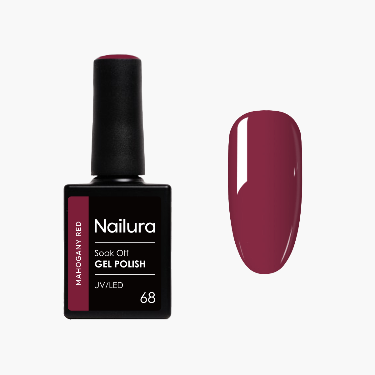 Nailura - Gel Polish 68 - Mahogany Red - 10 ml - Mahogany Red v:1228894