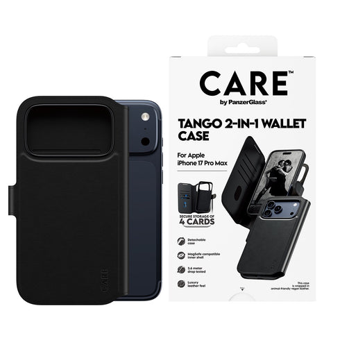 PanzerGlass - CARE Feature Deksel Tango To-i-ett Lommebokdeksel med MagSafe - iPhone 17 Pro Max v:1002906
