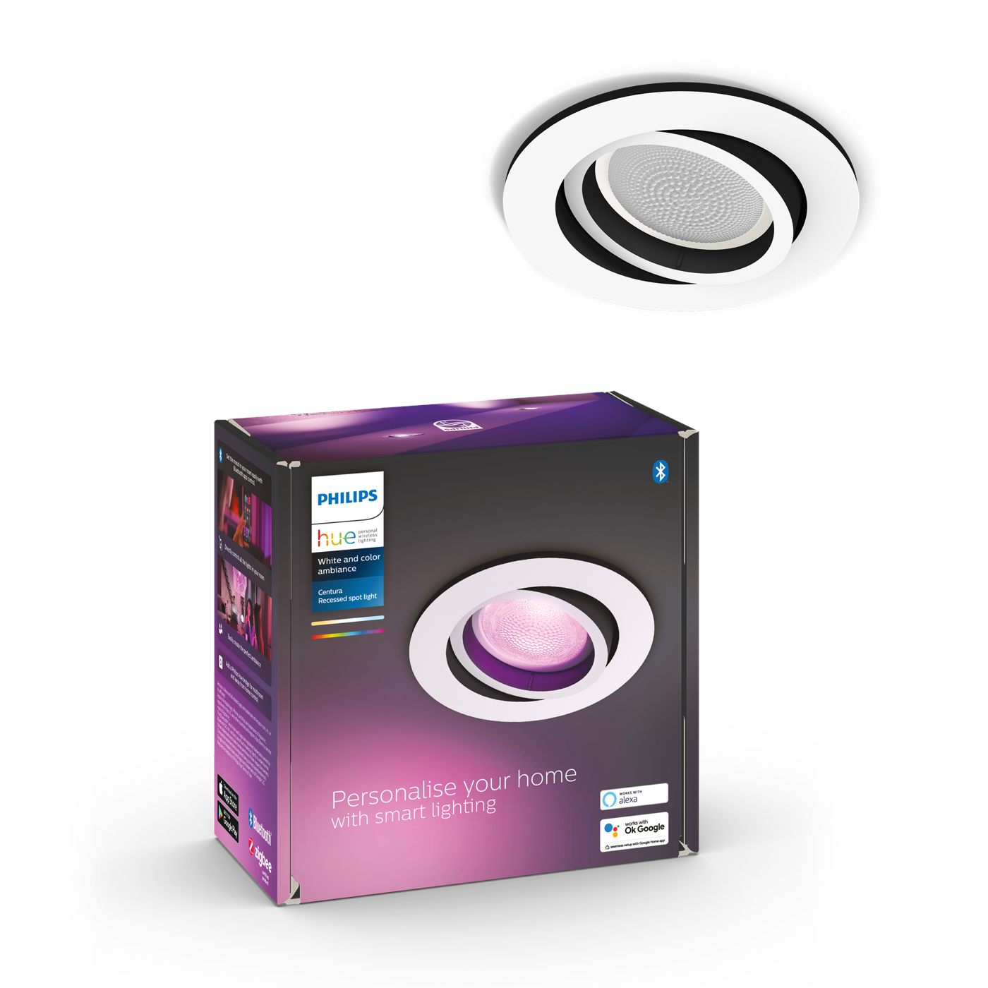 Philips Hue - Centura Recessed Round - White & Color Ambiance - White -E - Gratis frakt v:5539860