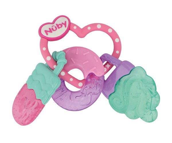 Nuby - Icy Bite Sweets Teether Pink/Turqoise/Purple + 3 M (708060) v:3778082