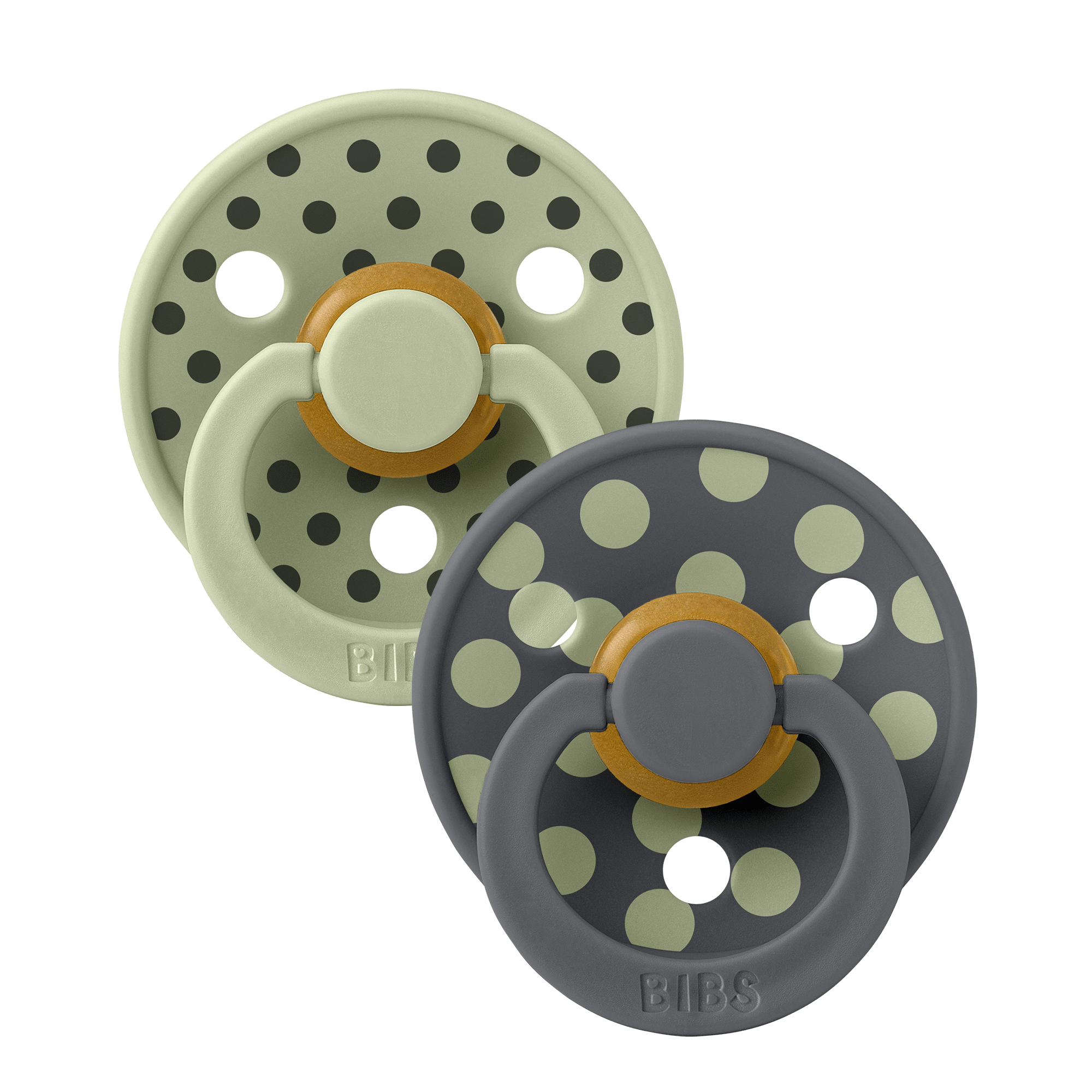 BIBS – Pacifier Studio Colour 2 PACK Polka Latex – Sage/Iron – Size 2 v:6976491 BIBS – Pacifier Studio Colour 2 PACK Polka Latex – Sage/Iron – Size 2 v:6976491