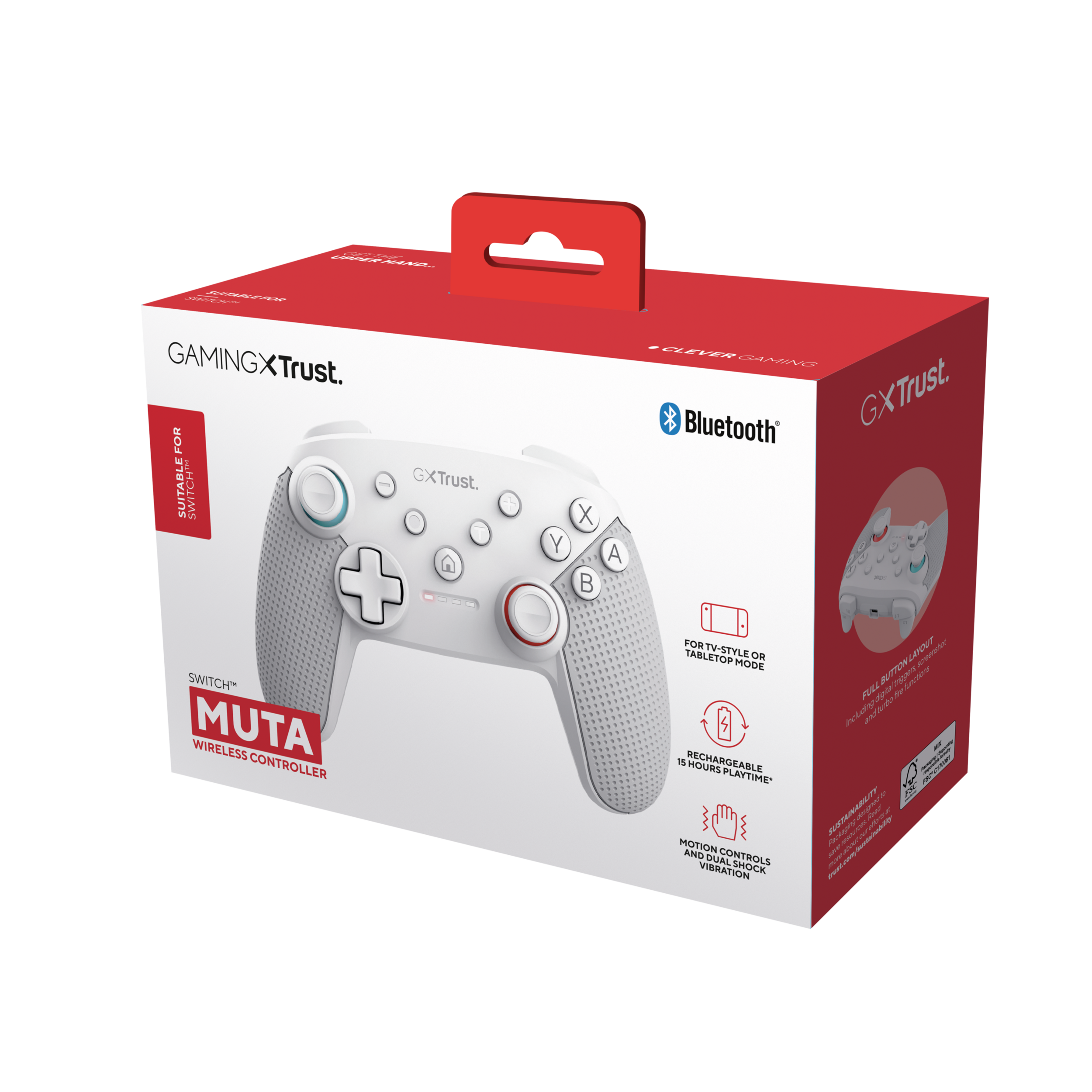 Trust - GXT1246W MUTA BT CTRL NSW - White v:4014153