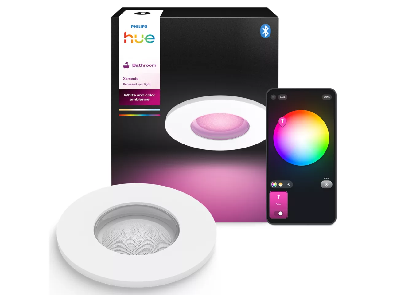 Philips Hue Xamento – Innfelt spotlight 1x4.2W – White & Color Ambiance - Gratis frakt v:5822583