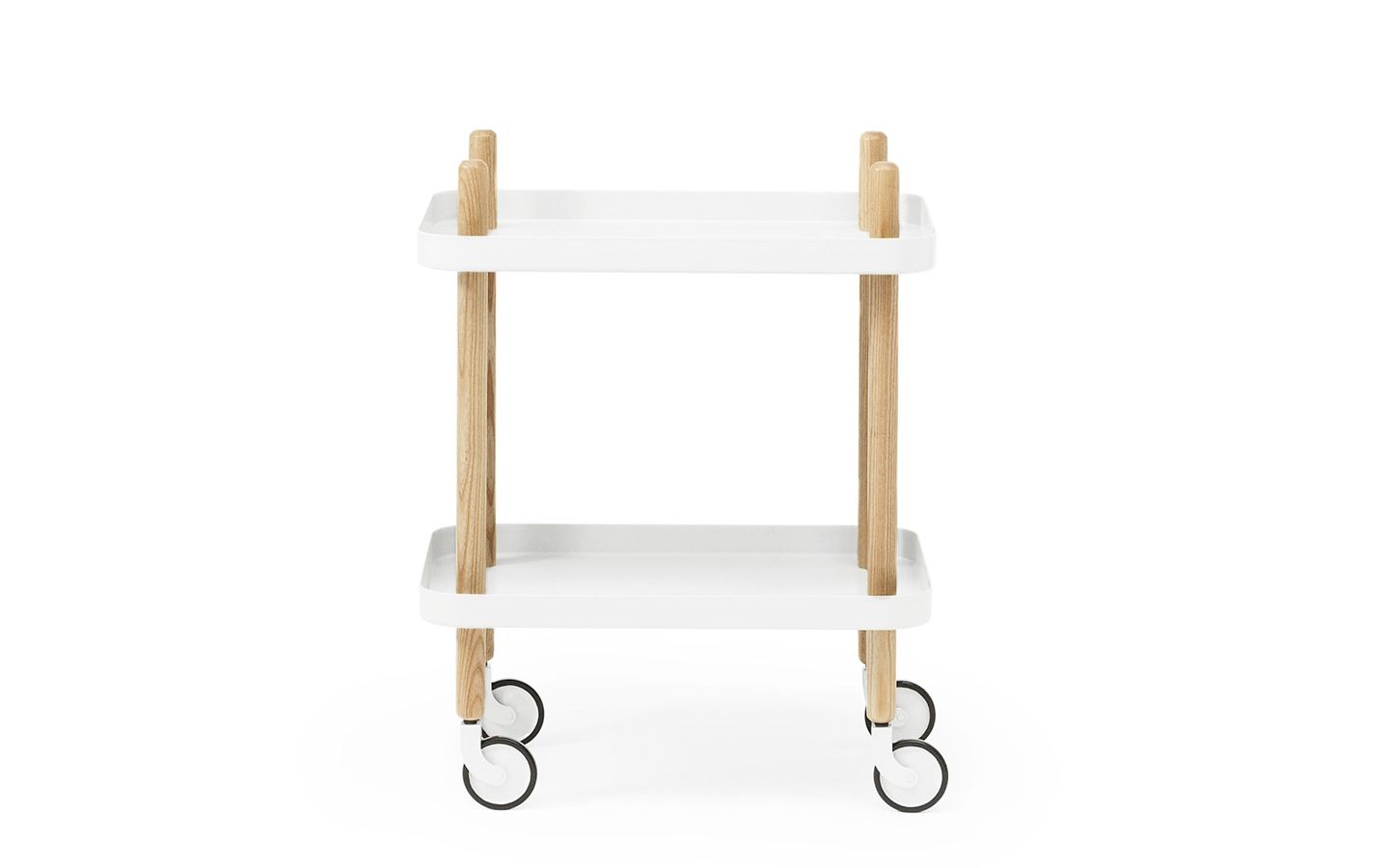 Normann Copenhagen - Block Rullbord - Hvit/Eik - White/Oak - Gratis frakt v:4318748