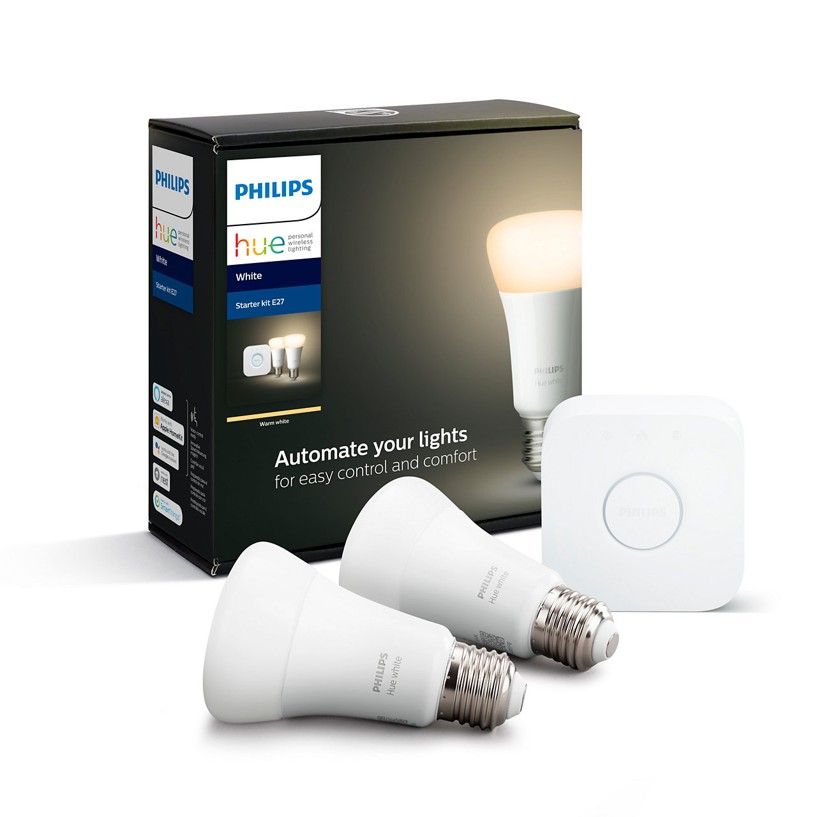 Philips Hue - E27 Startpakke - Varm hvit - Gratis frakt v:3638878