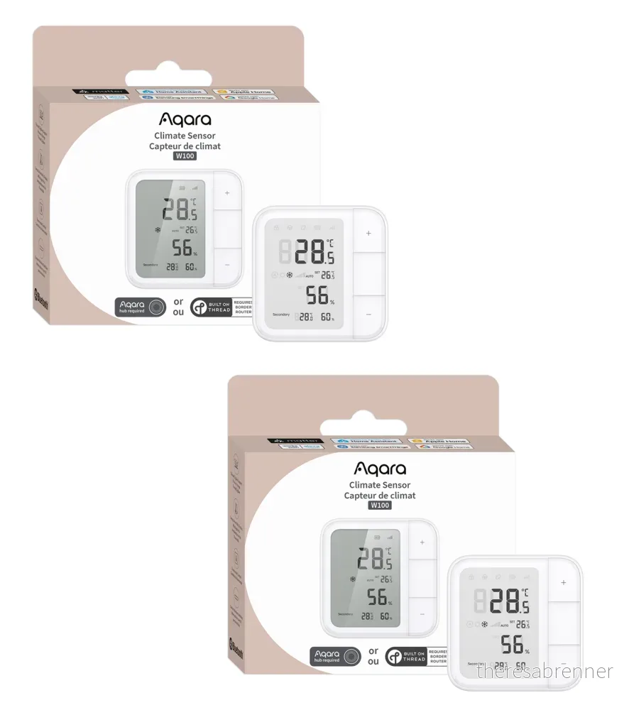 Aqara - 2x Smart Temperature & Humidity Sensor with LCD Display – Zigbee/Thread - Bundle - Gratis frakt v:7155131