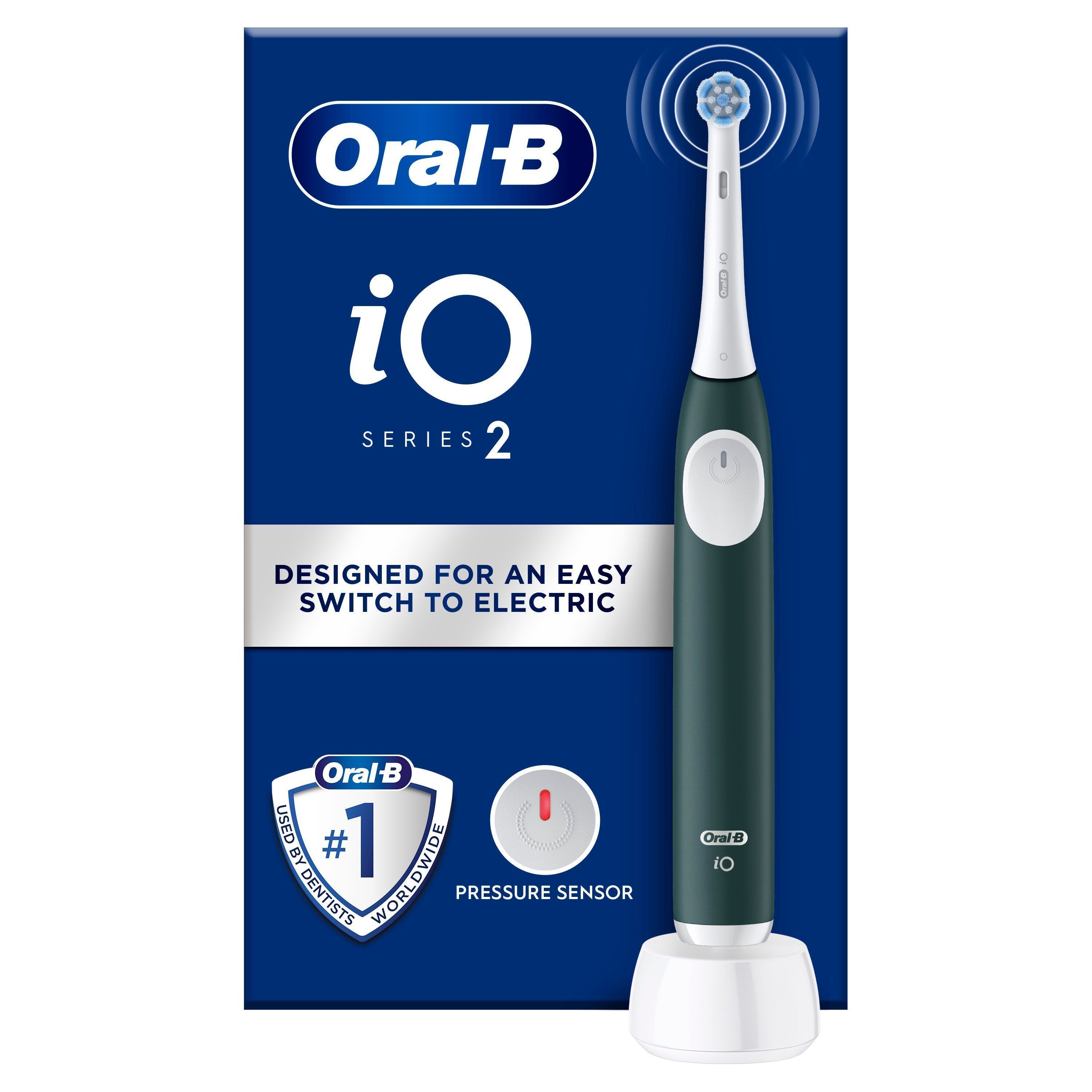 Oral B - iO 2 Elektrisk Tannbørste - Forest Green - Gratis frakt v:3585585