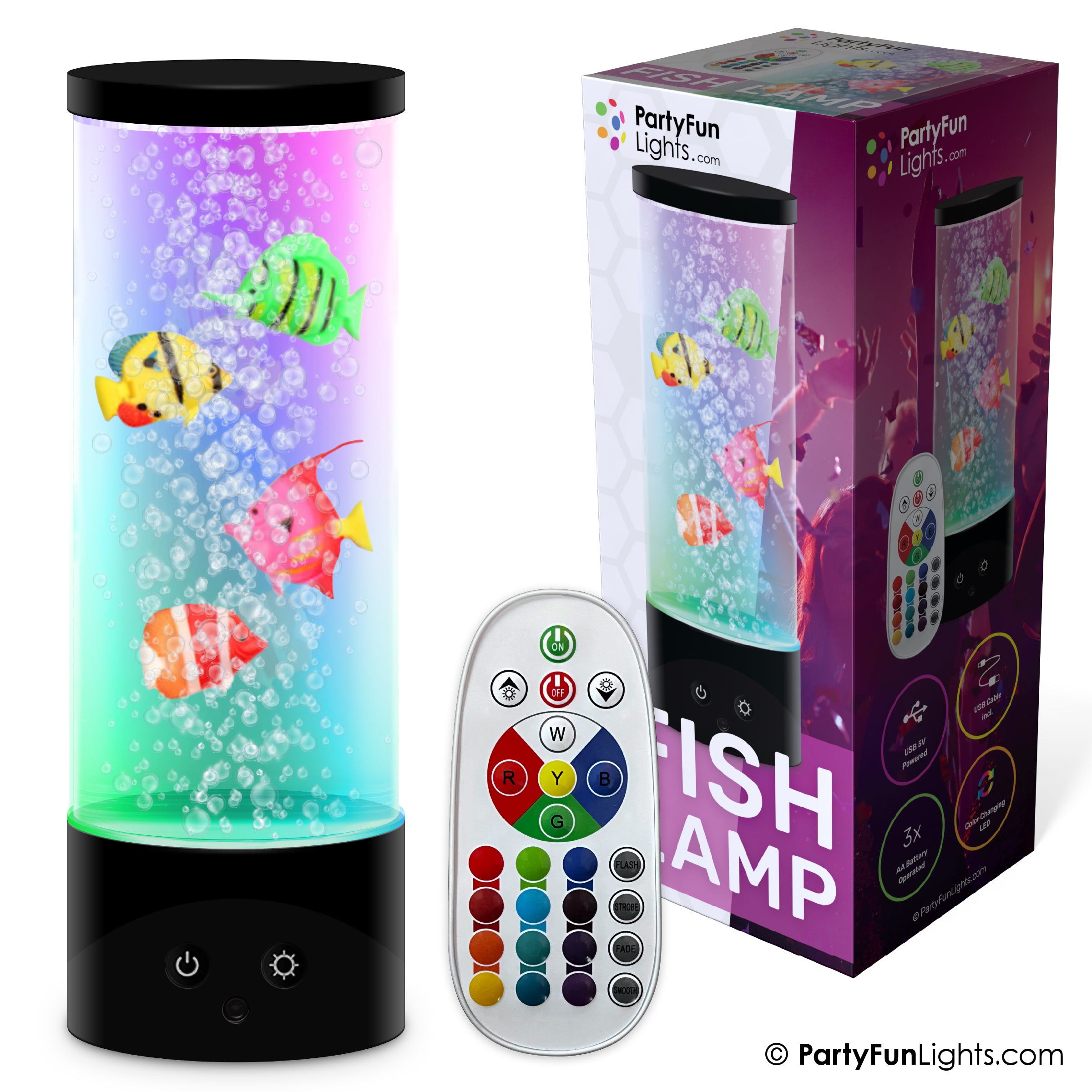 Party Fun Lights – Fishing lamp with remote control – H: 28cm (605404) v:3374345 Party Fun Lights – Fishing lamp with remote control – H: 28cm (605404) v:3374345