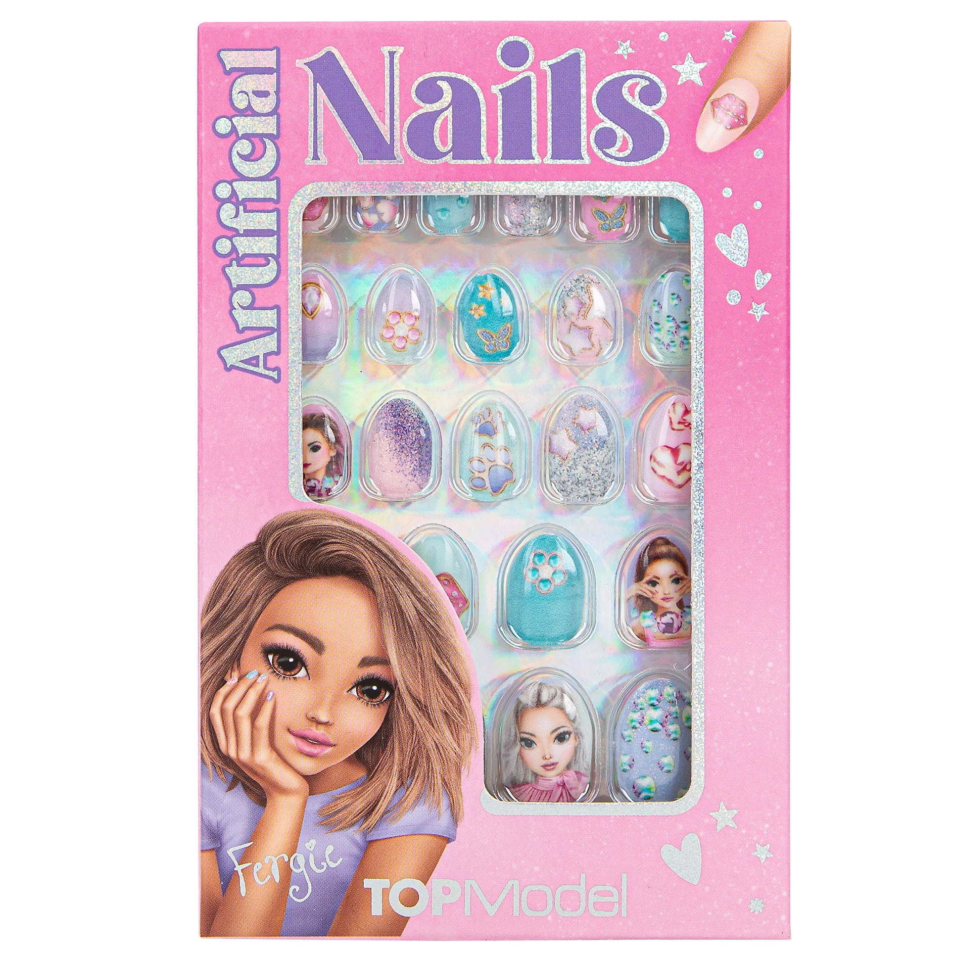 TOPModel - Artificial Nails Glitter BEAUTY and ME - Turquoise and Pink v:9080279