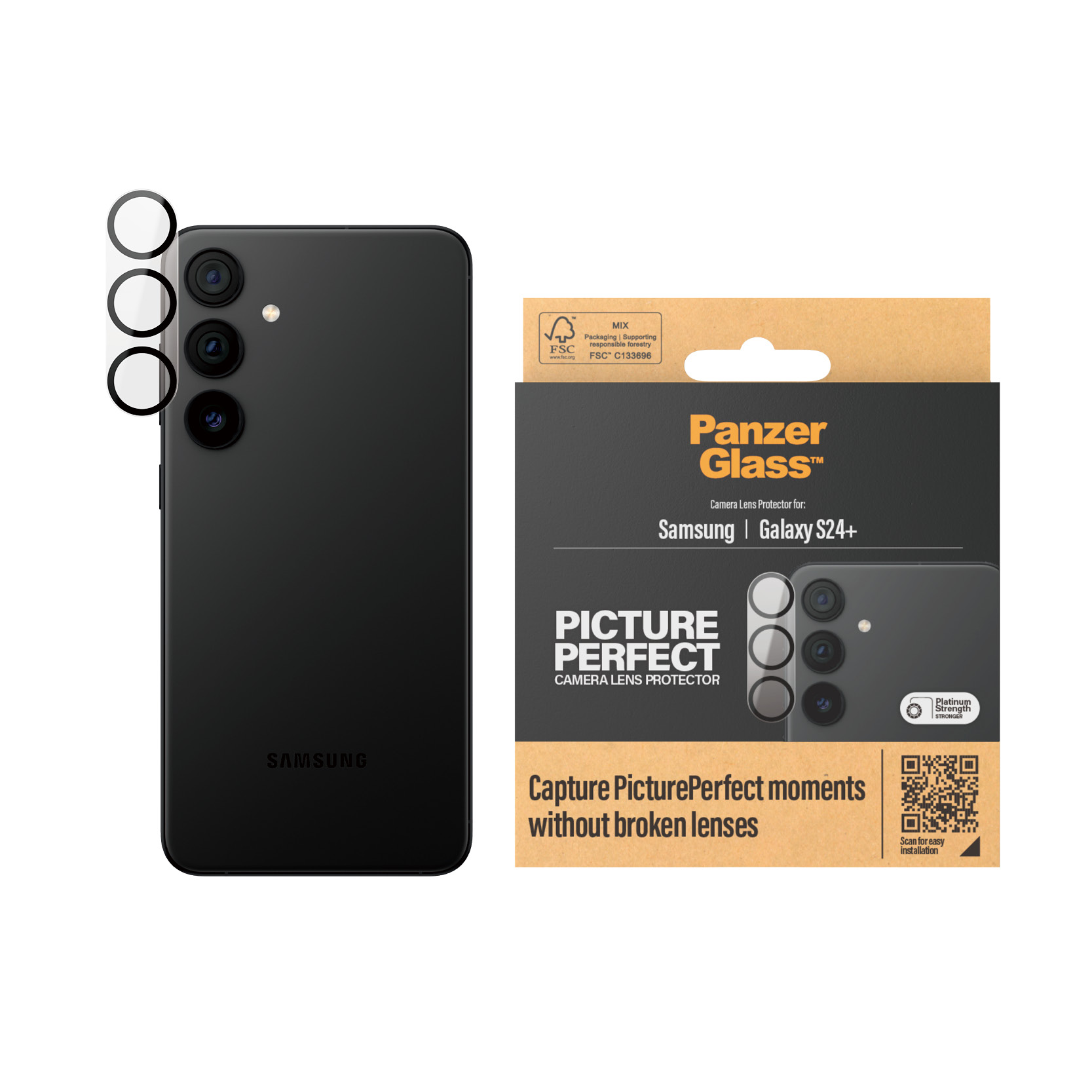 PanzerGlass - PicturePerfect Camera Lens Protector S24 Plus UWF, Black v:5108447