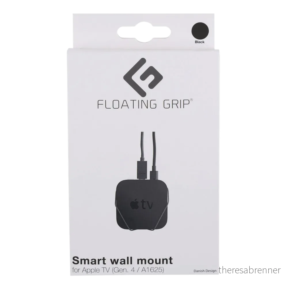 Floating Grip Apple TV Gen. 4 Wall Mount Black v:9572547 Floating Grip Apple TV Gen. 4 Wall Mount Black v:9572547