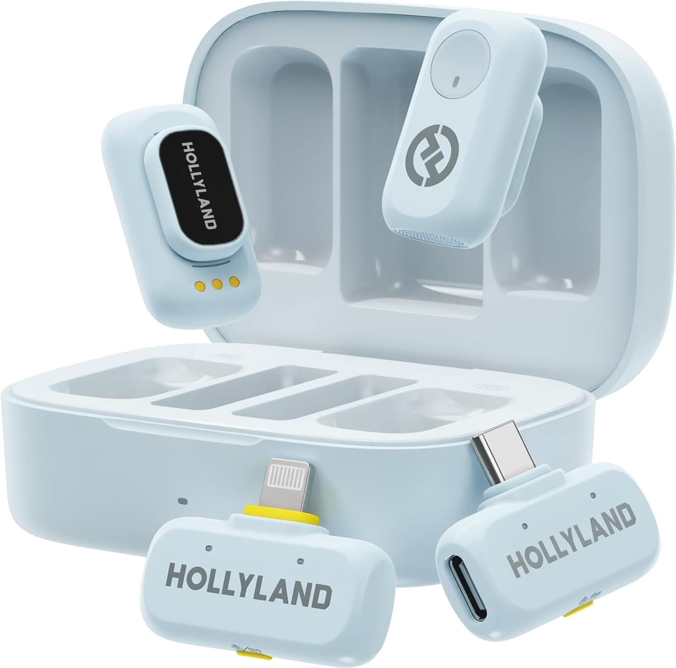 Hollyland - LARK A1 Microphones, with USB-C+ Lightning - Sky Blue - Gratis frakt v:4763351
