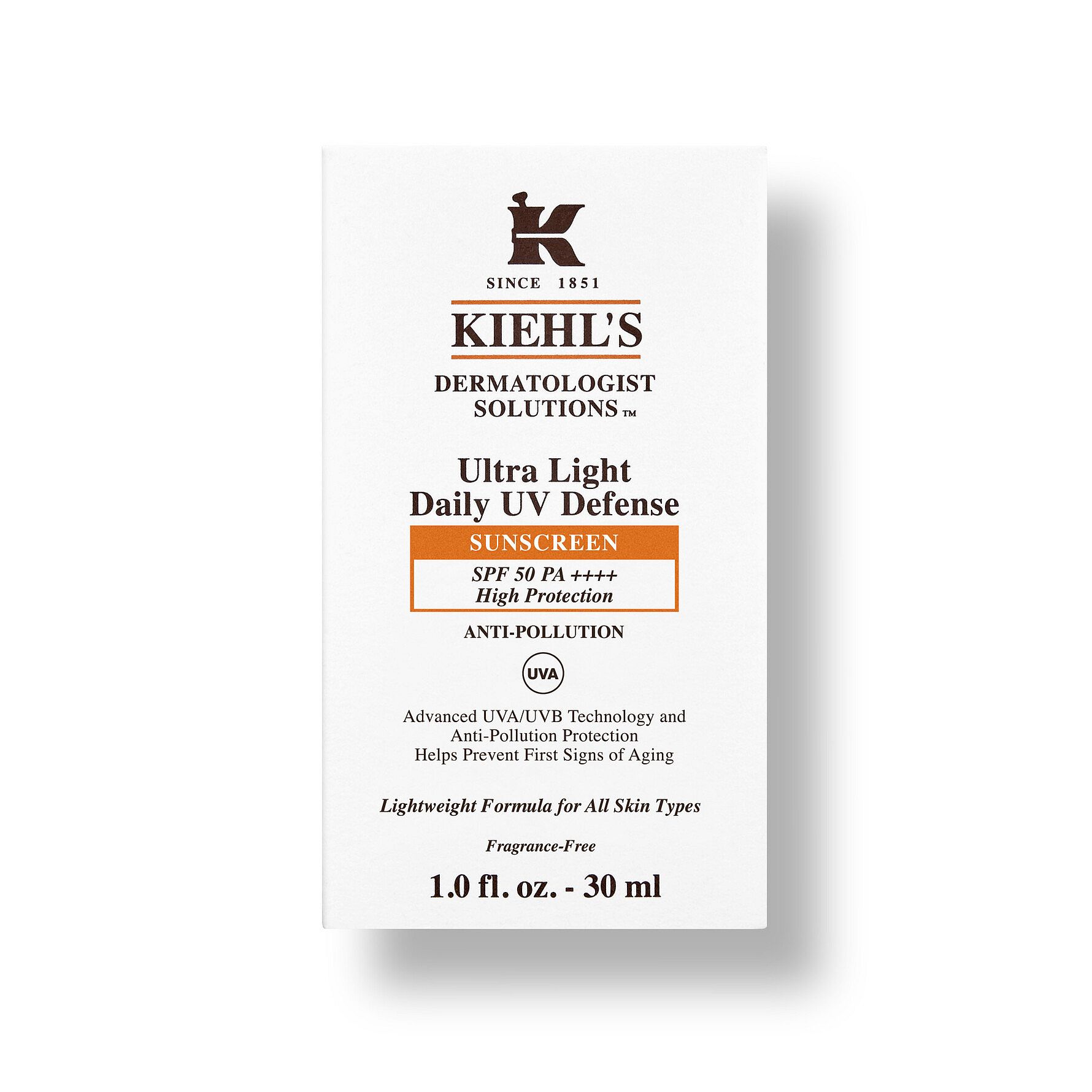 Kiehl's - Ultra Light Daily UV Defense Anti-Pollution PA++++ SPF50 30 ml v:5384484