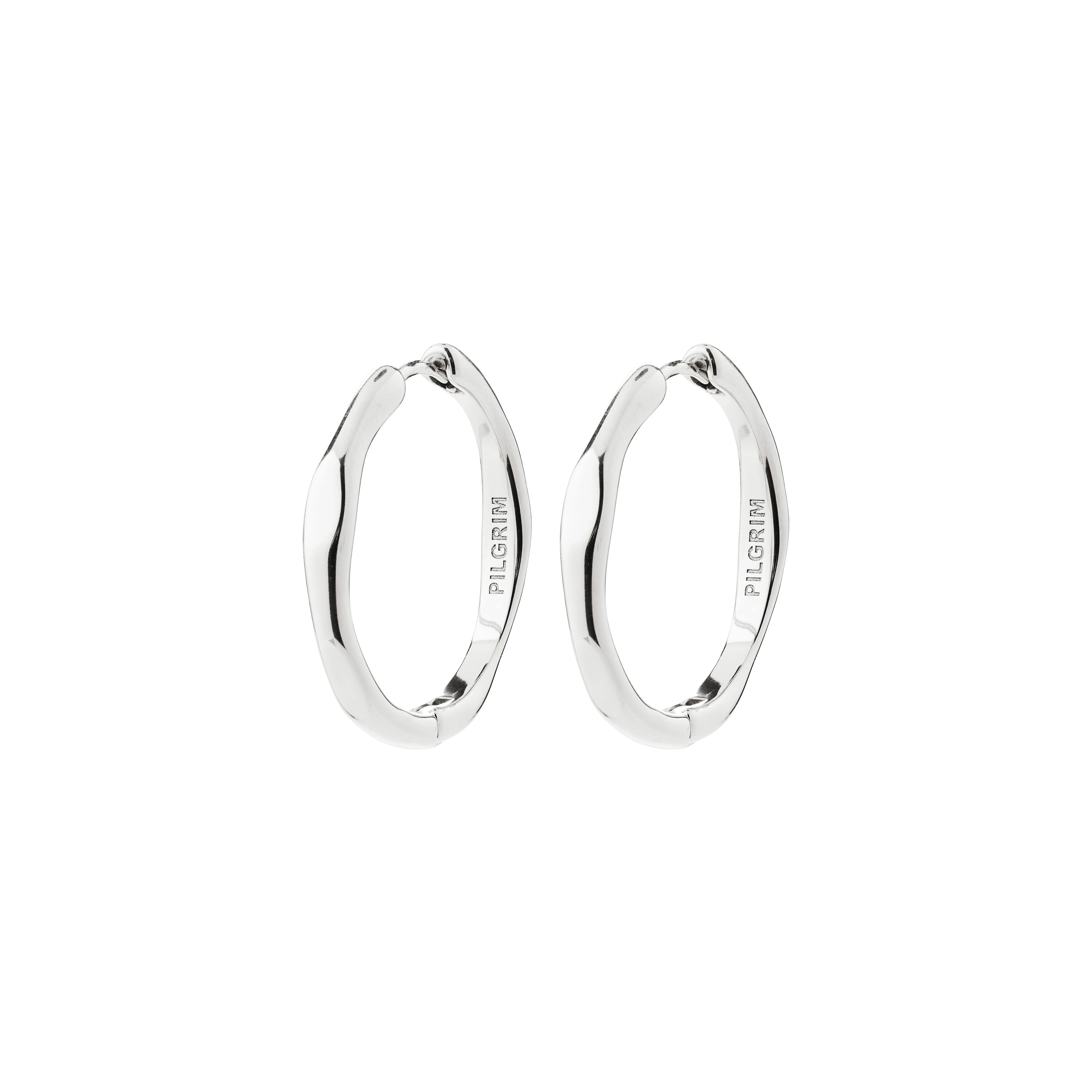 PILGRIM - INNER Hoop Earrings - Silver-Plated - 25 mm v:3848542