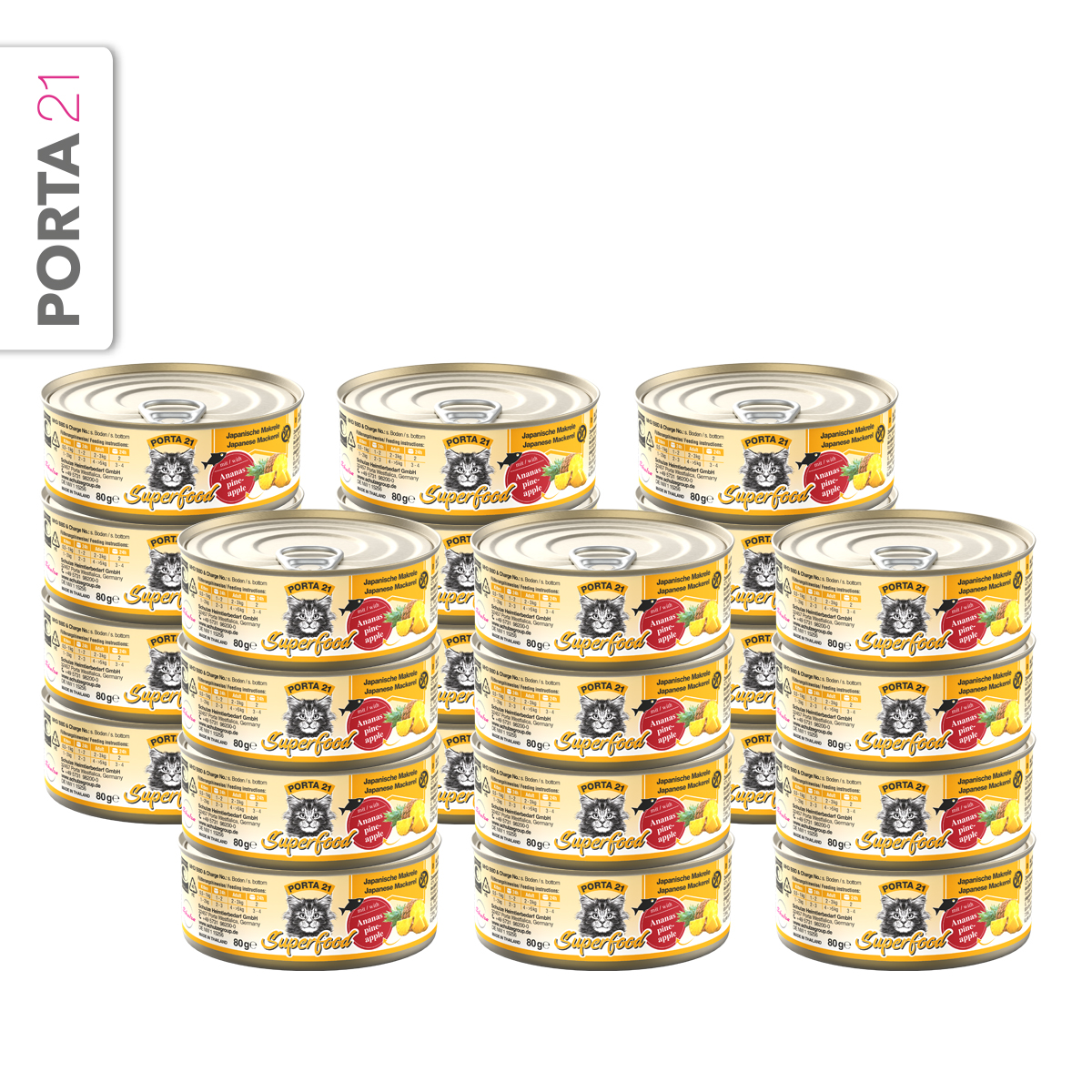 Porta21 - 24 x Superfood Mackerel Pineapple - 80 g - Total 1920 g v:7209597