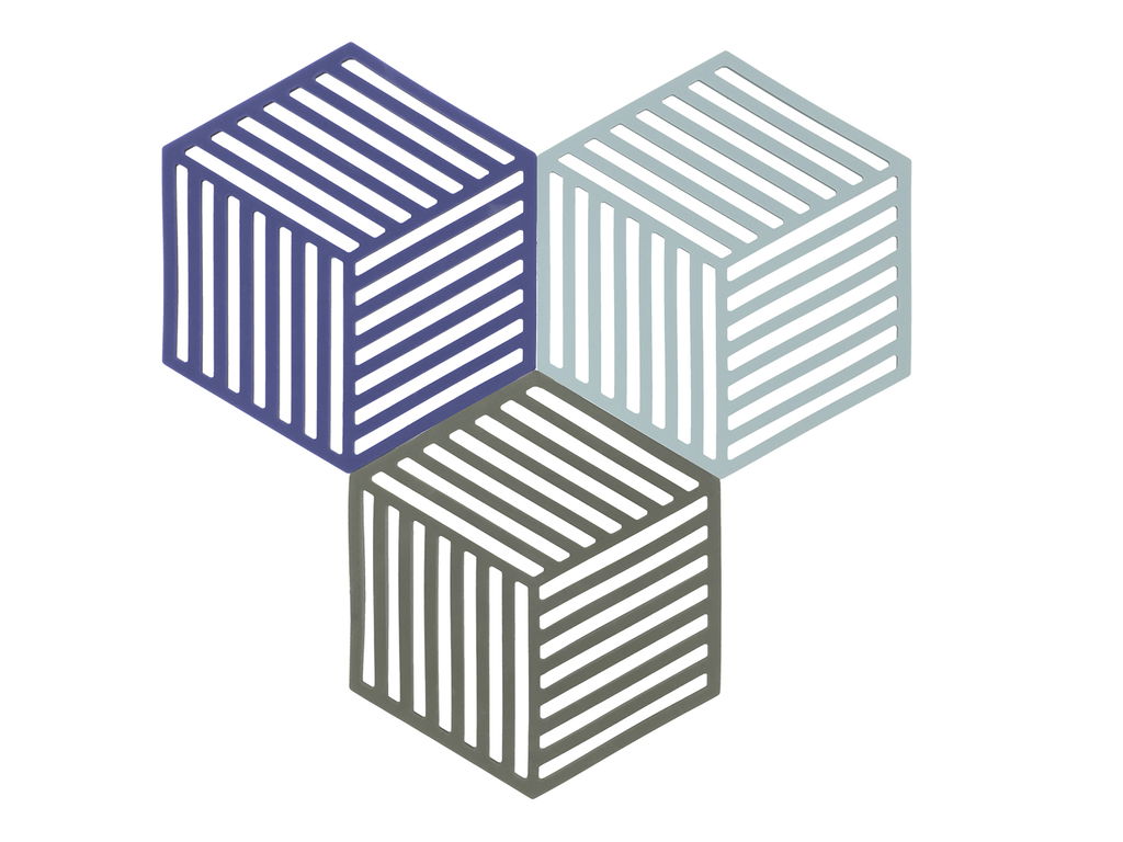 Zone Denmark – Hexagon Bordskånere – 3-Pakning – Indigo, Dis, Oliven-Taupe v:1258401