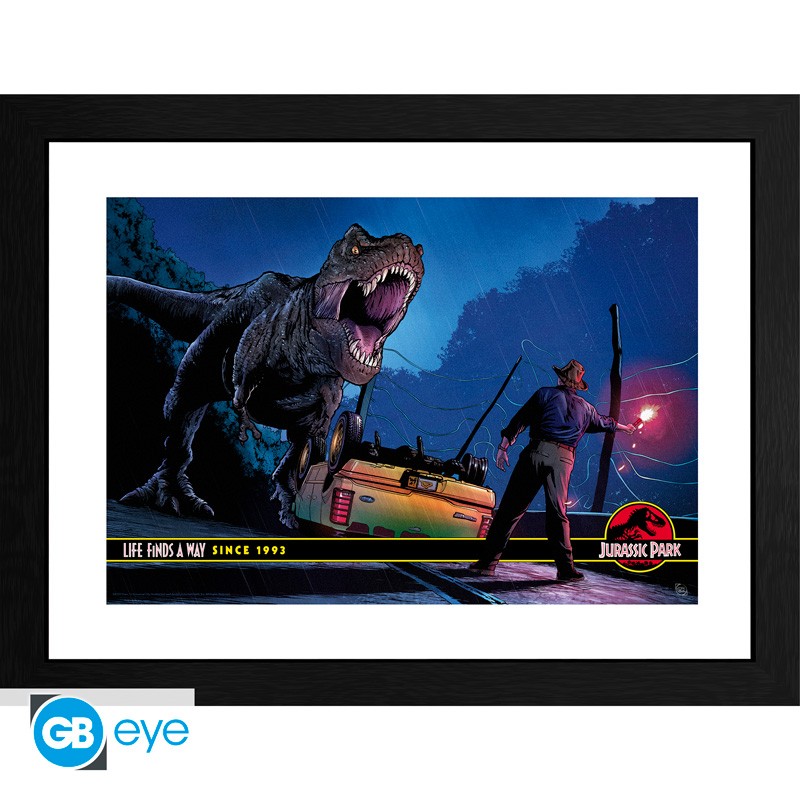 JURASSIC PARK - Framed print "Alan Grant vs T-Rex" (30x40) x2 v:8941245