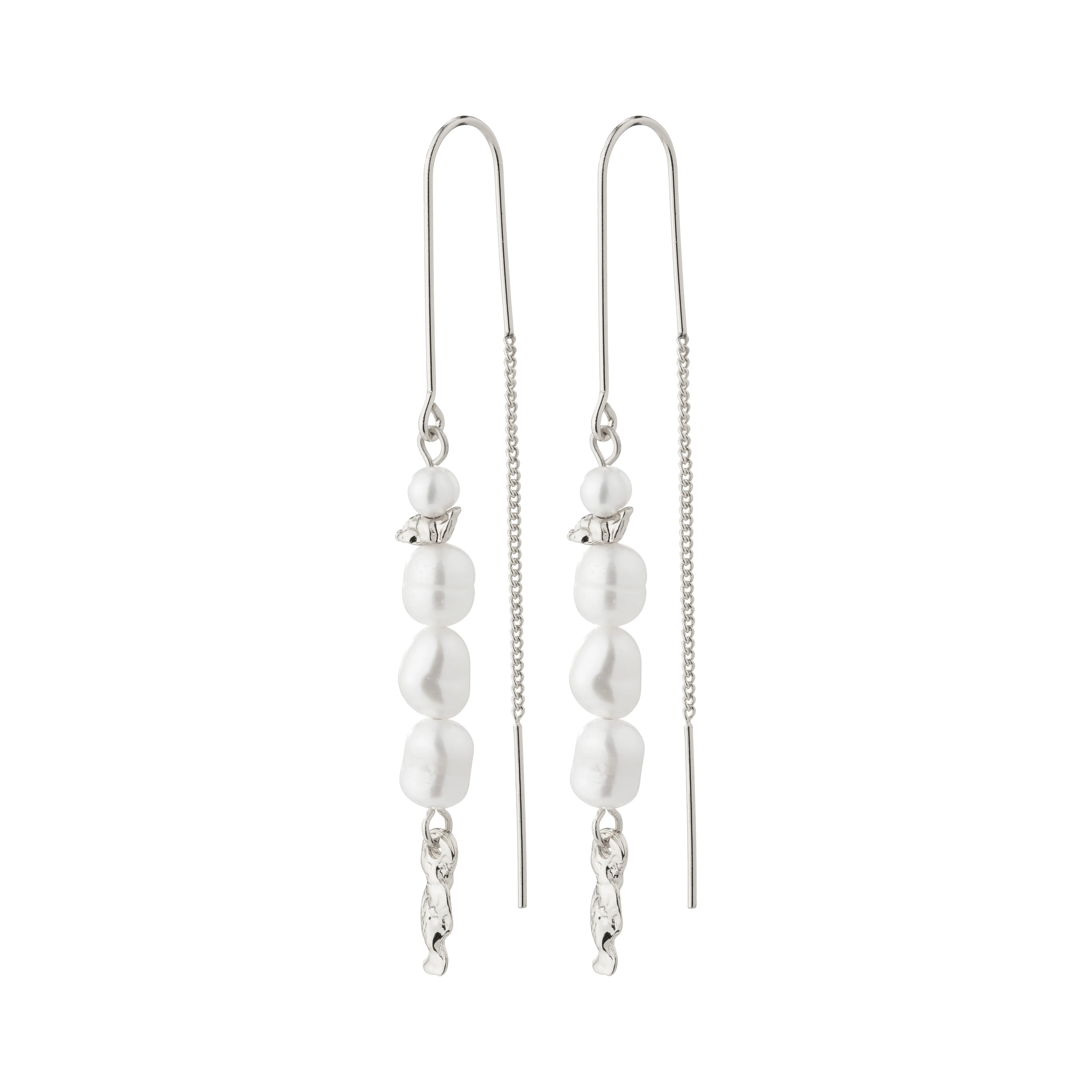 PILGRIM – BERTHE Pearl Chain Earrings – Silver-Plated – 70 mm v:8107714 PILGRIM – BERTHE Pearl Chain Earrings – Silver-Plated – 70 mm v:8107714