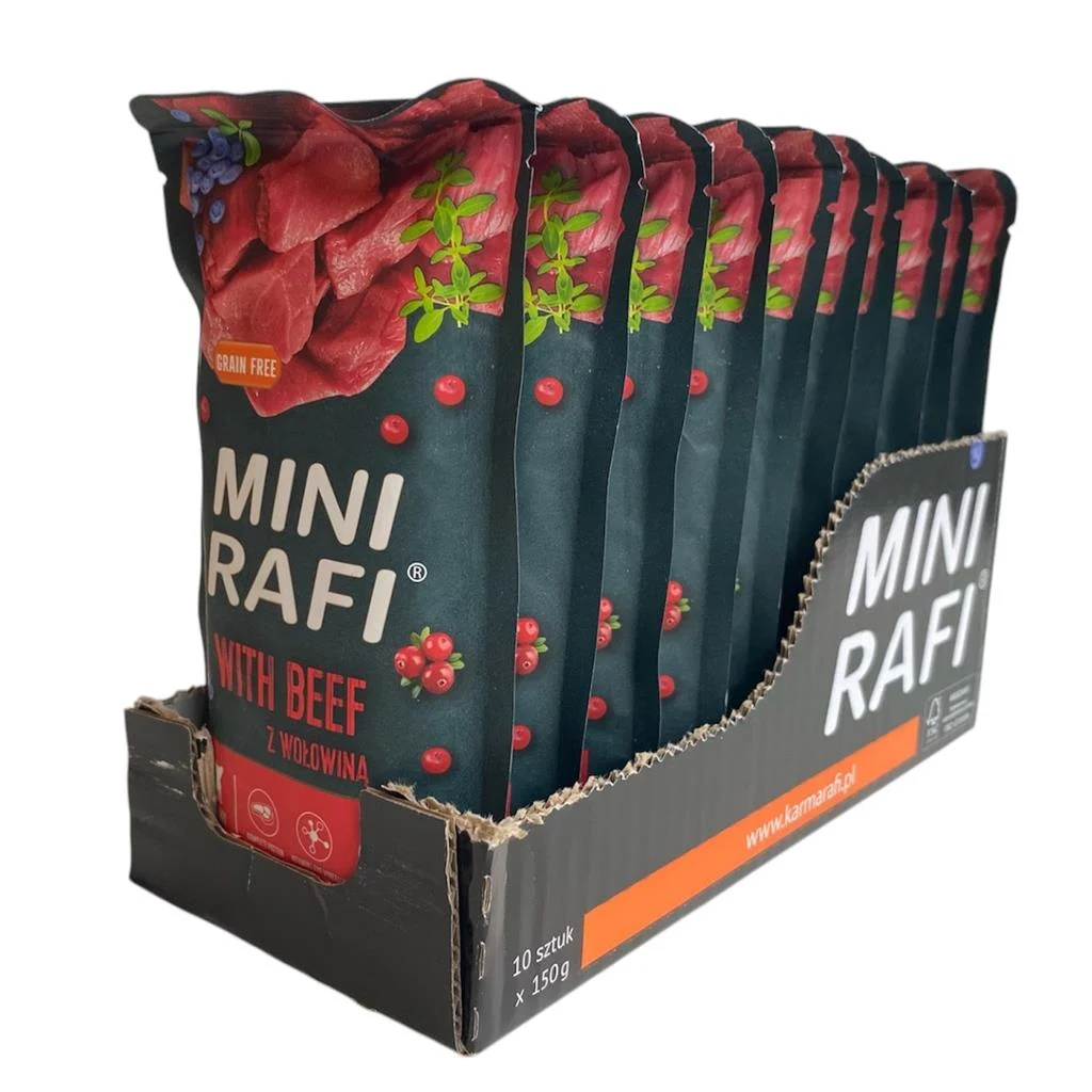 Rafi - 10x Dogfood MINI w/ Beef 150g - Bundle (61031) v:9492476