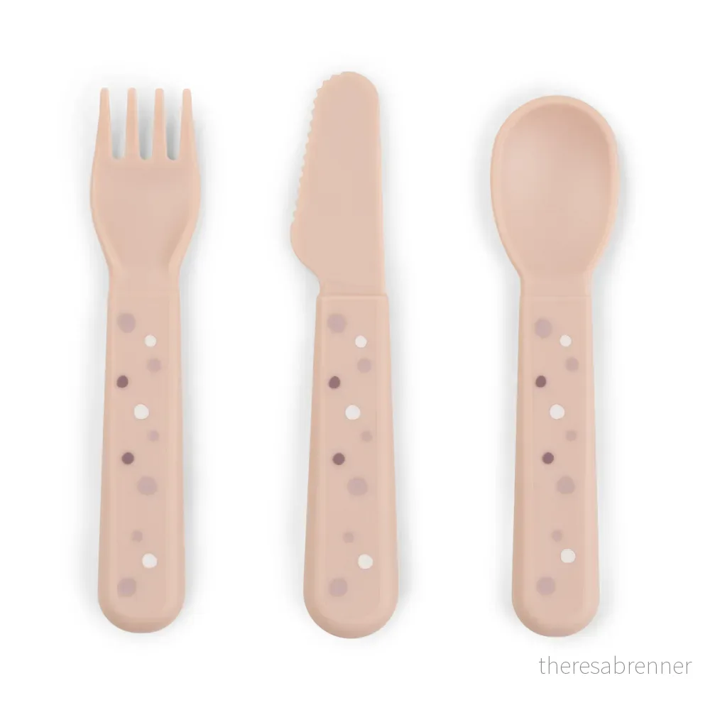Done by Deer – Foodie cutlery set – Happy dots Powder – 12 x 2 x 1 cm v:6565191
