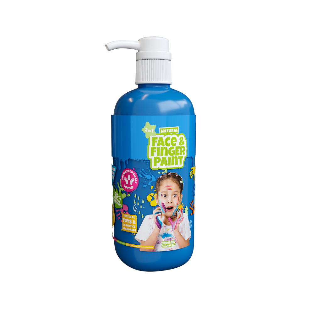 Natural Face & Finger Paint - 1000ml Bottle Dispenser - Blue (109008) - Blue v:1942790