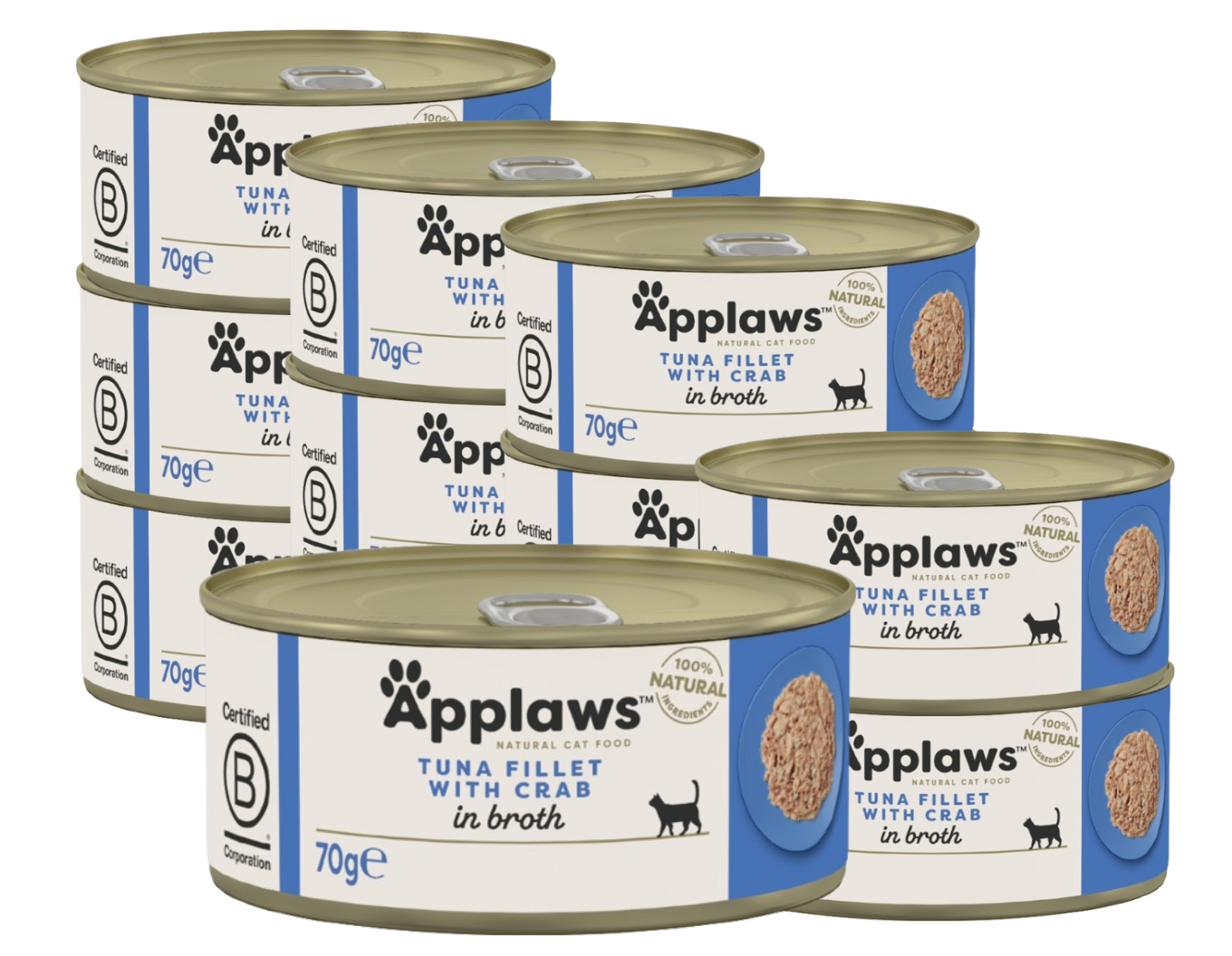 Applaws - 12 x Wet Cat Food 70 g - Tuna & Crab - 0.84 - Tuna & Crab v:4710025
