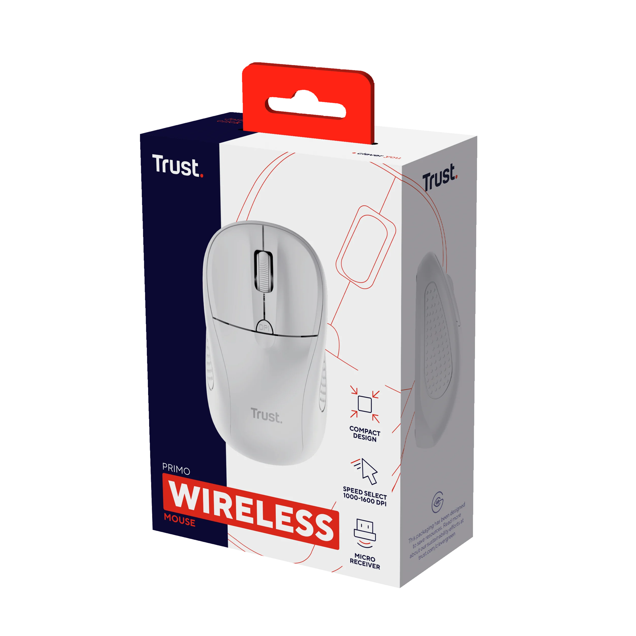 TRUST Primo wireless mouse - Matt White - MATT WHITE v:8790411