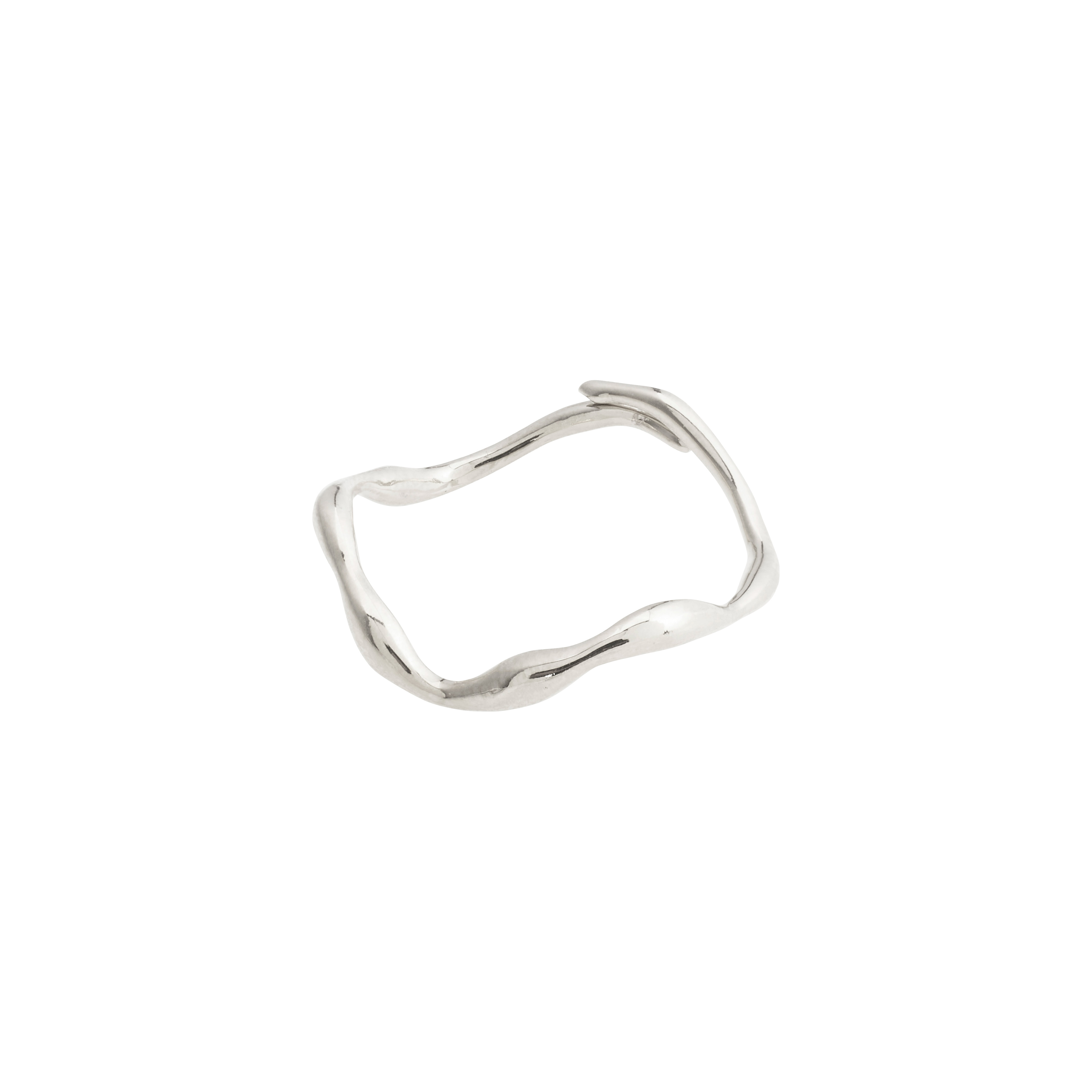 PILGRIM - Lulu Organic Shaped Stack Ring - Silver - Adjustable Size v:6804093